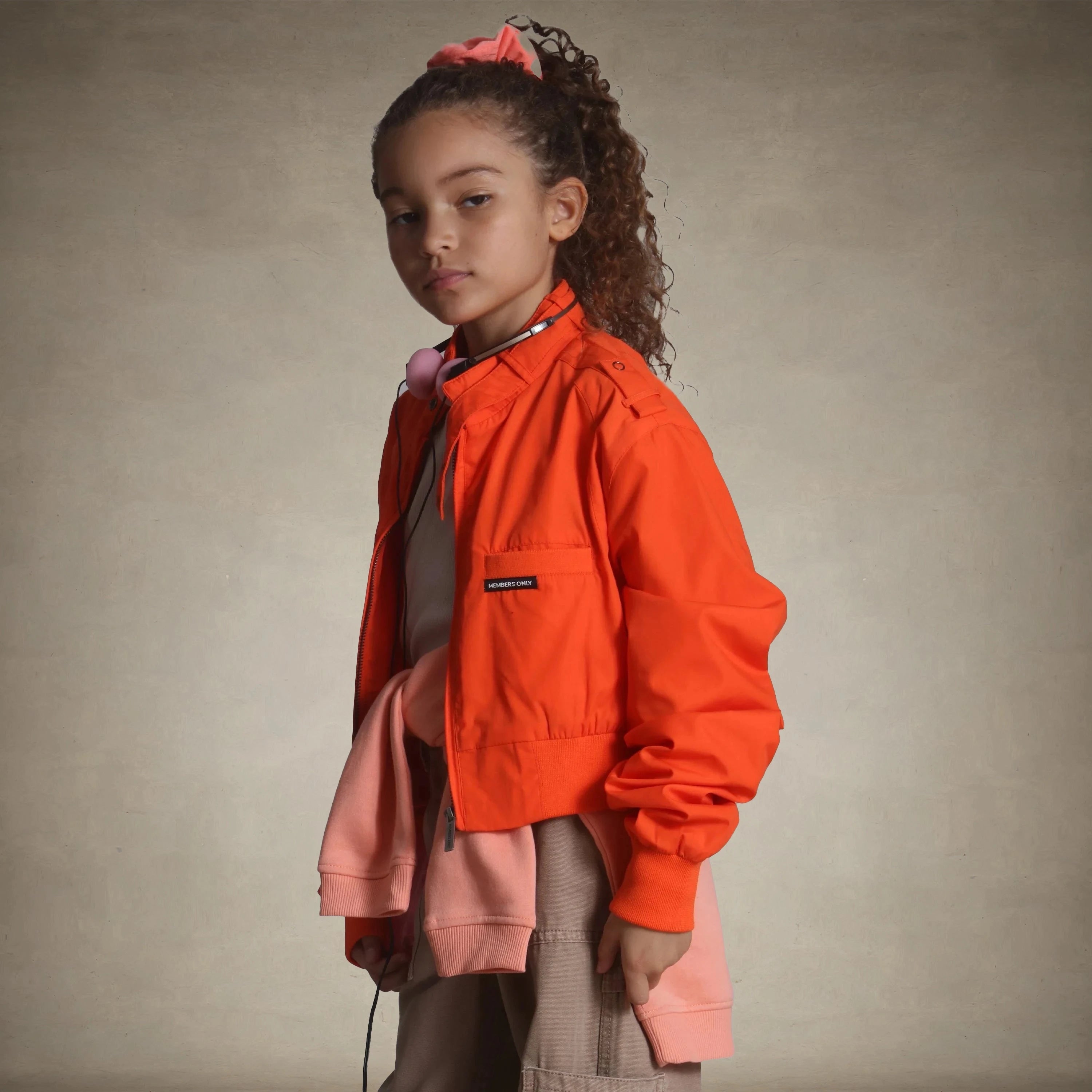 members only girls racer jackets orange 7-8