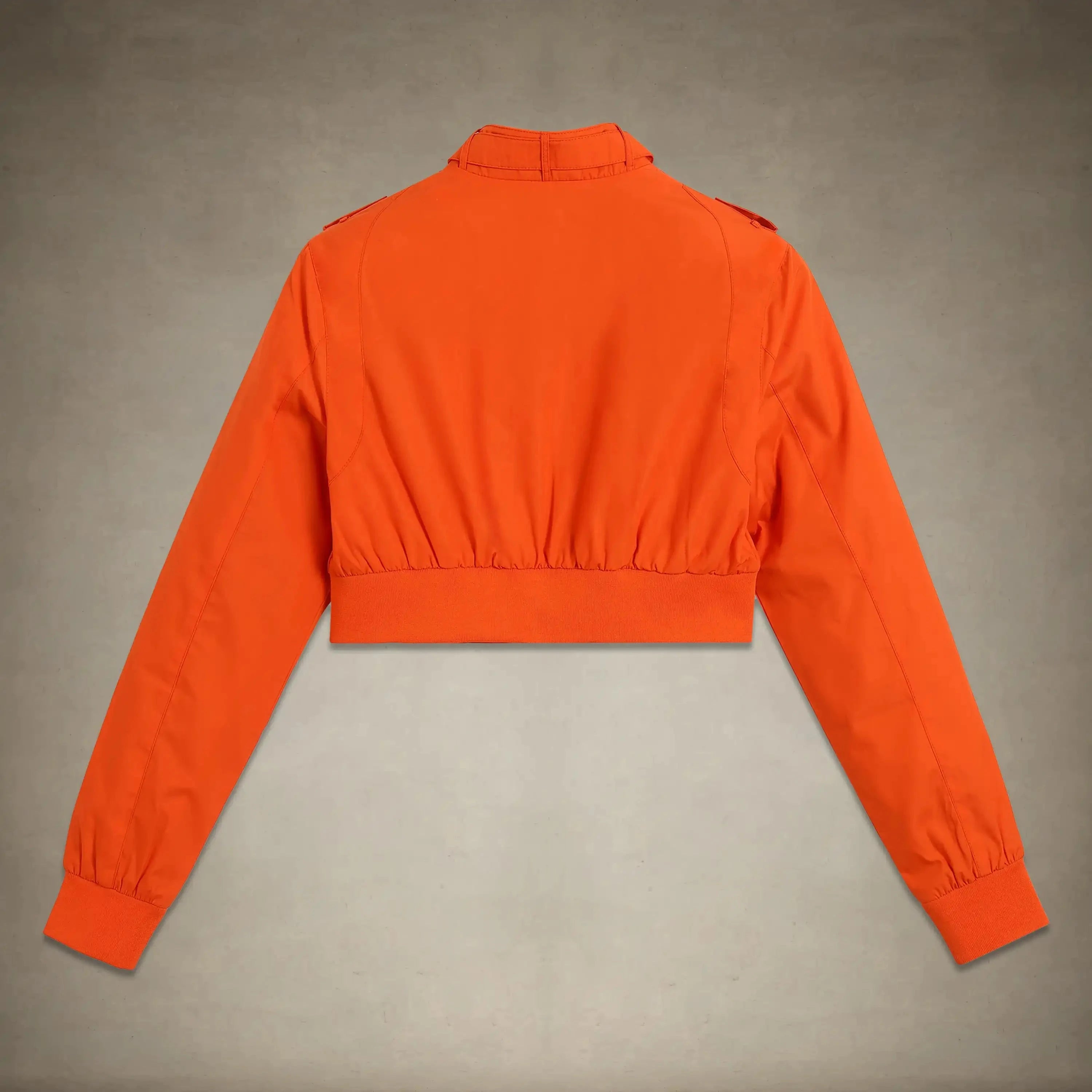 members only cropped racer jacket for women small orange