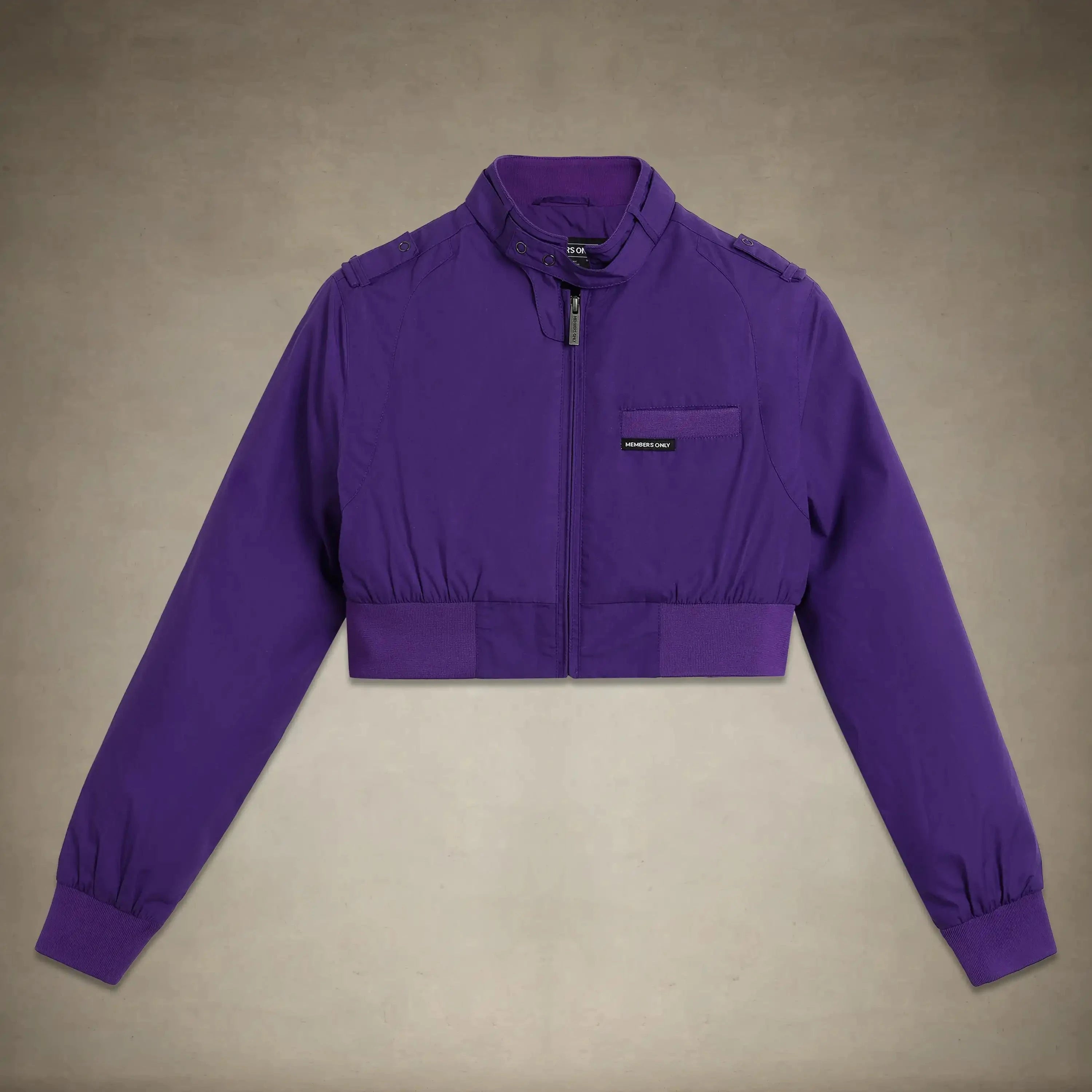 women's purple cropped jacket small