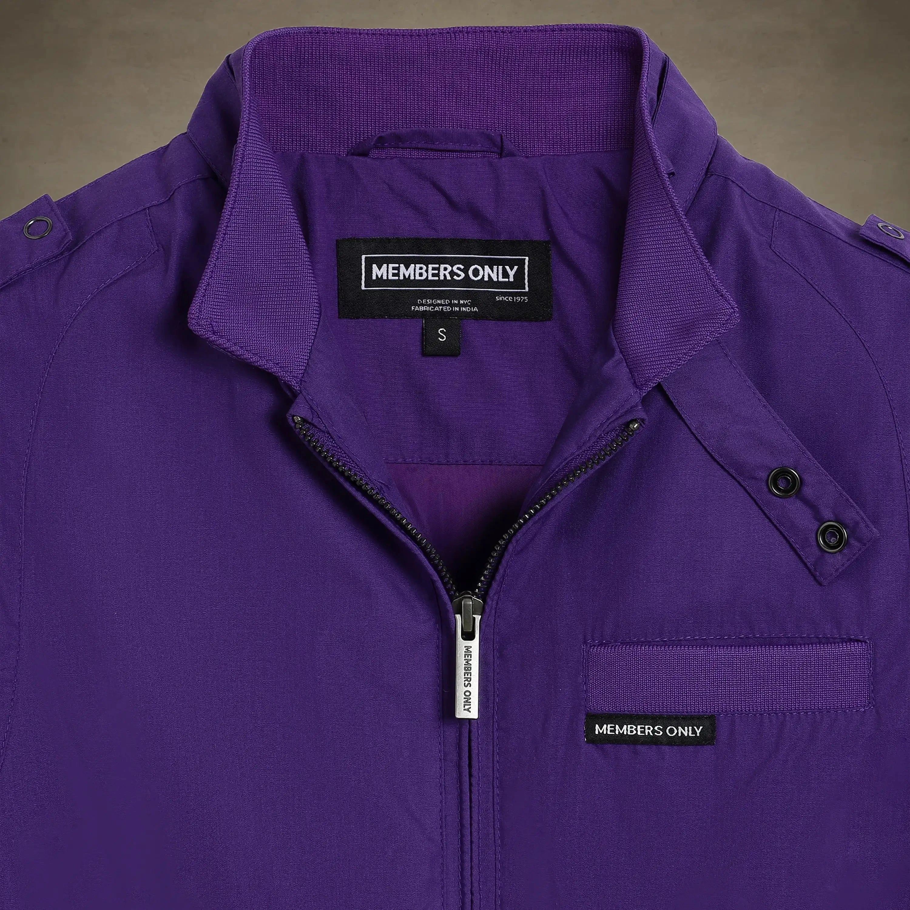 members only women's purple cropped jacket small