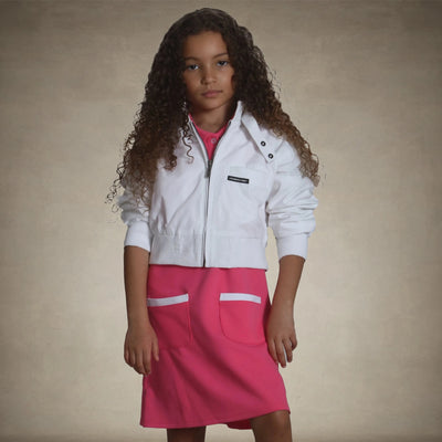 members only girls racer jackets white 7-8