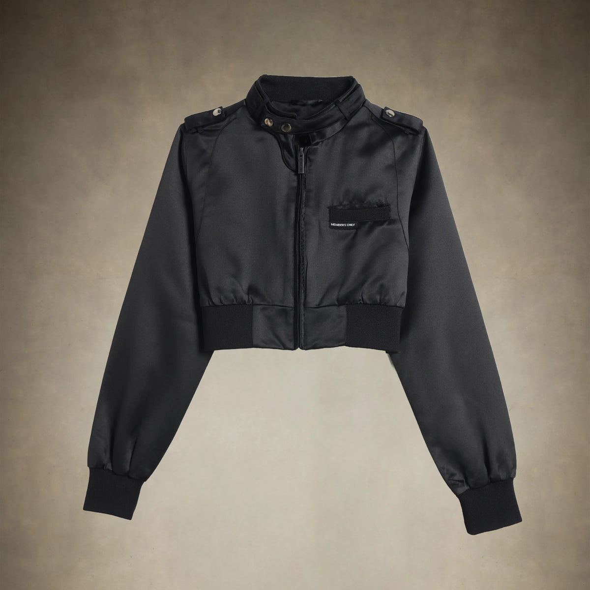 Women's Cropped Classic Satin Iconic Racer Jacket