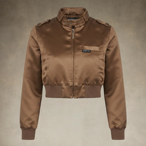 Women's Cropped Classic Satin Iconic Racer Jacket