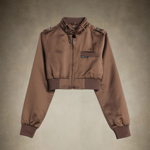 Women's Cropped Classic Satin Iconic Racer Jacket