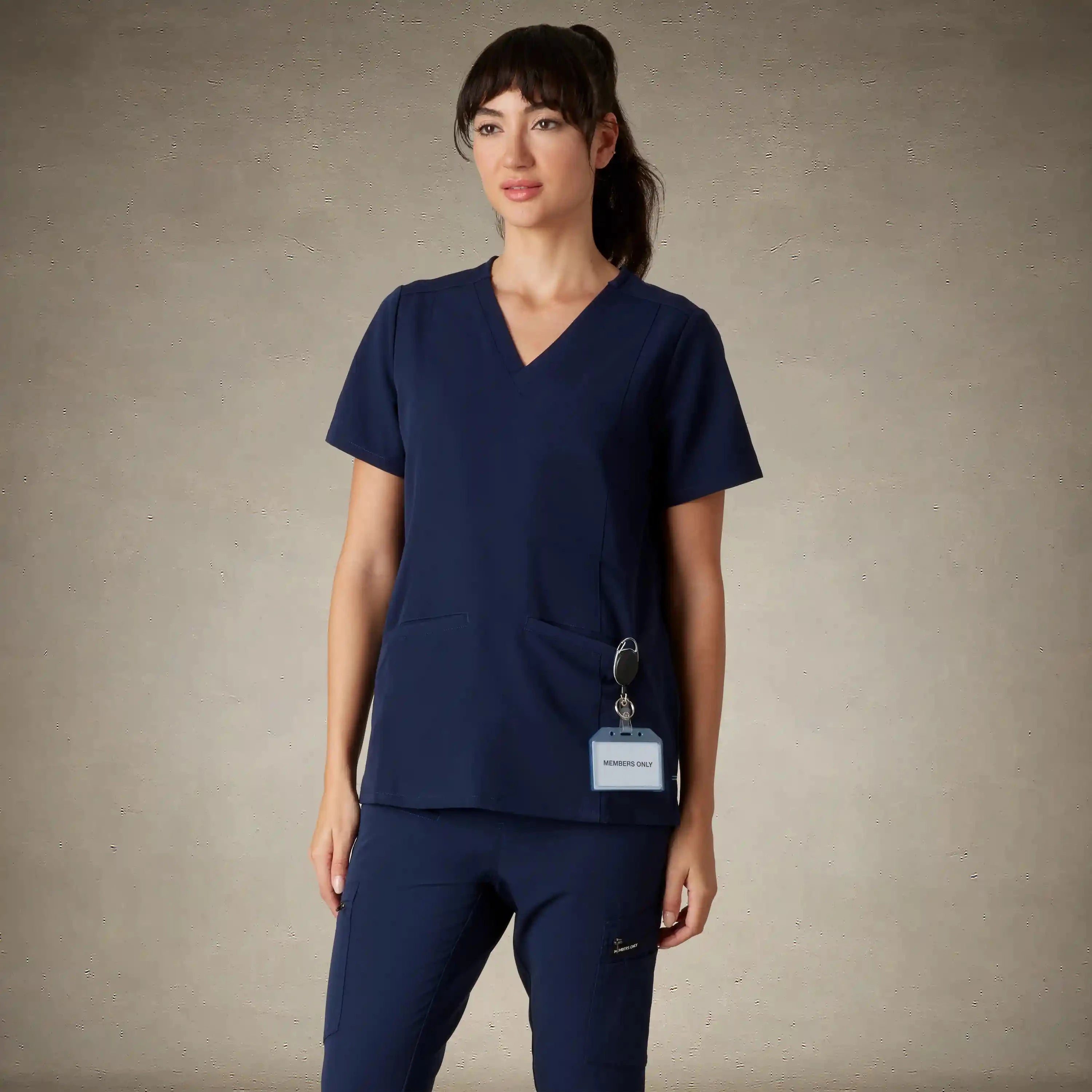 Ravenna 2-Pocket Scrub Top Womens Scrub Top Members Only® Navy X-Small