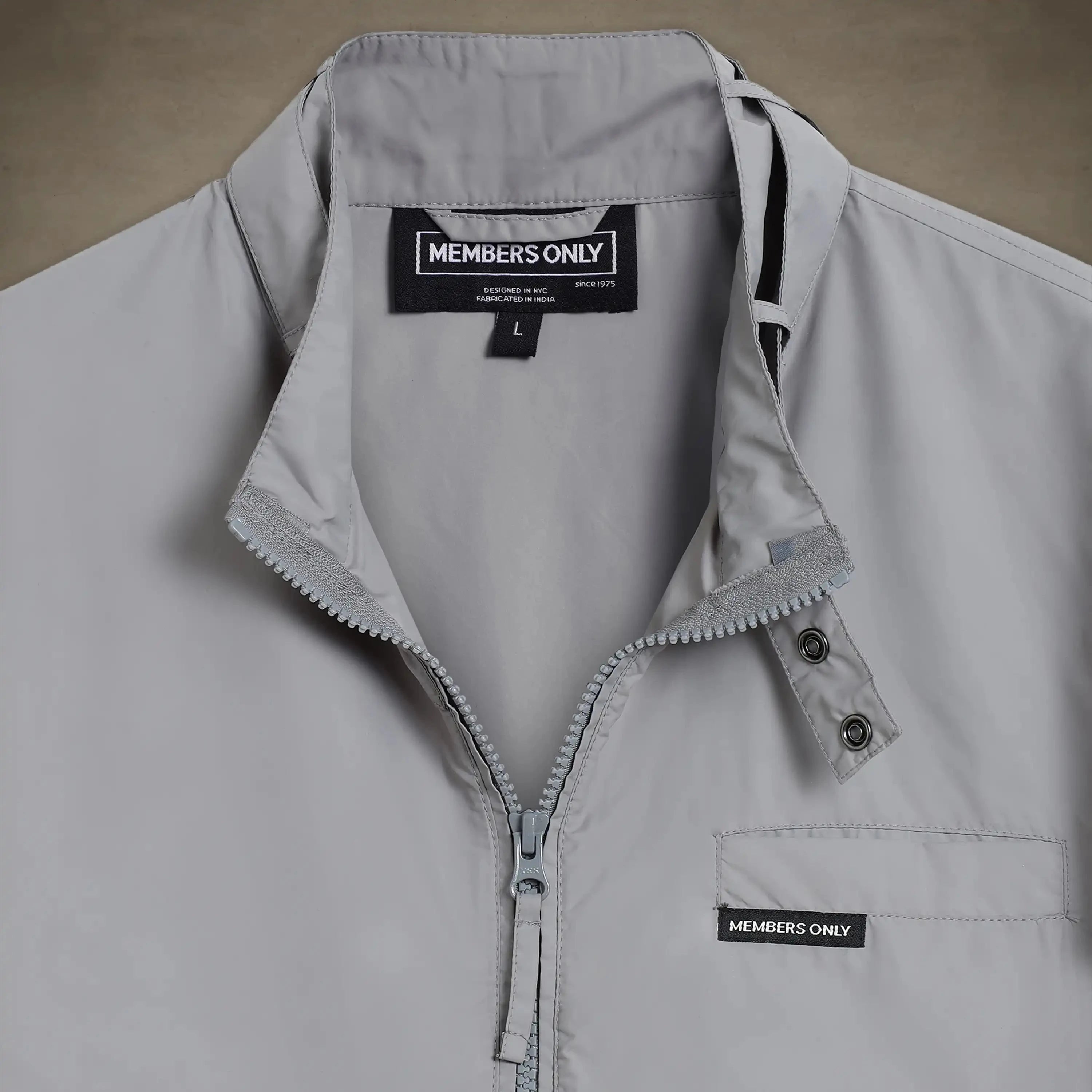members only packable men's windbreaker jacket for travel grey small