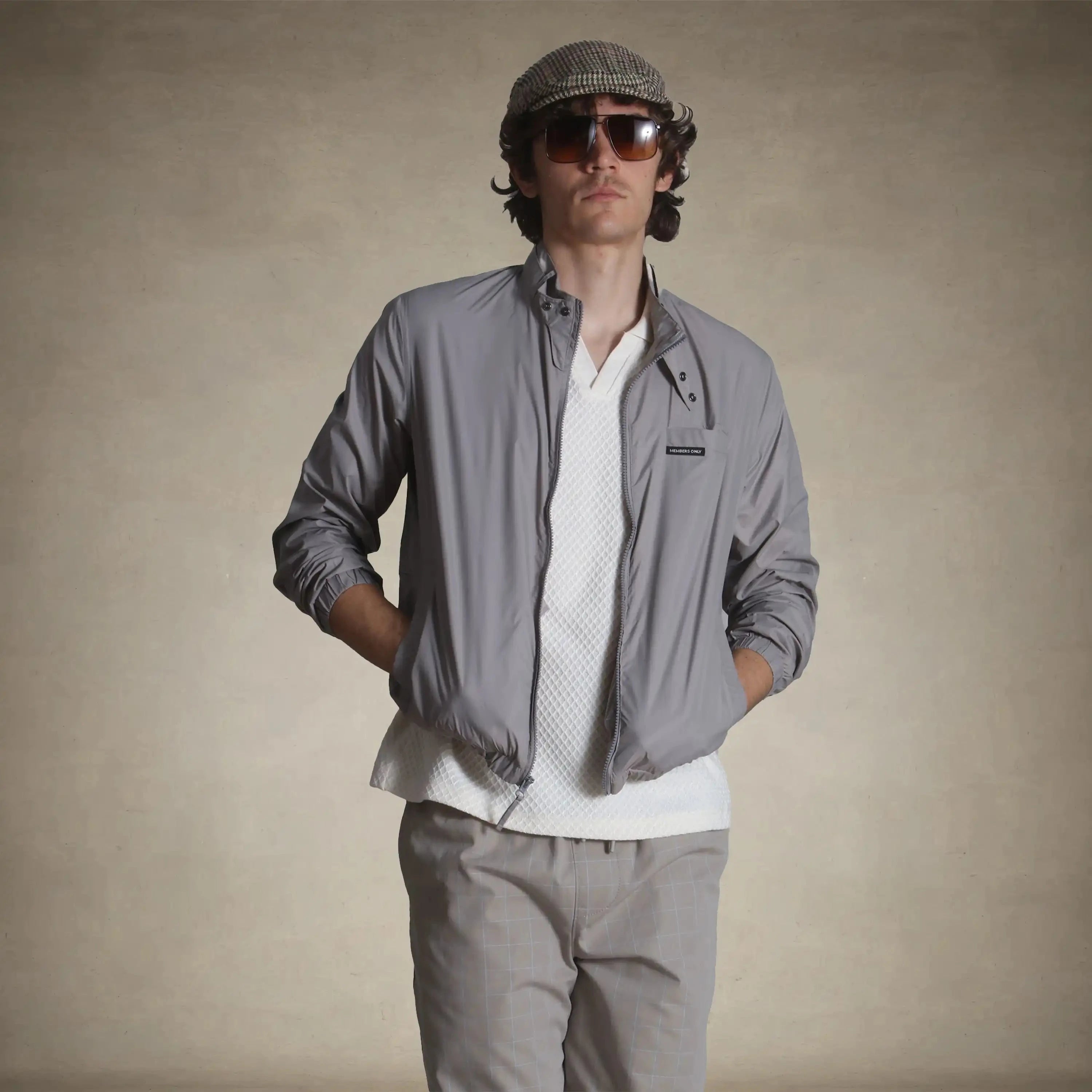members only packable mens windbreaker jacket for travel grey small