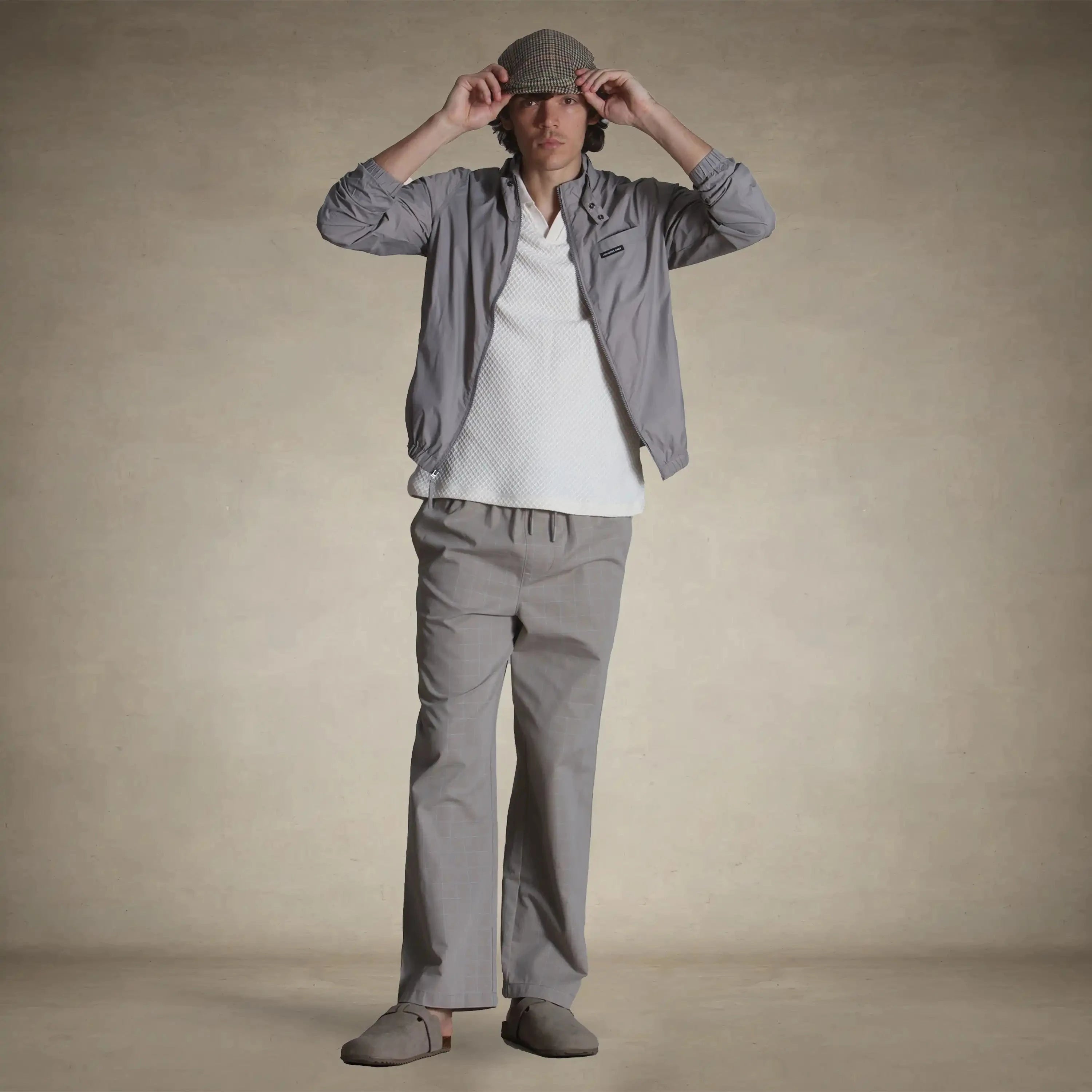 members only men’s windbreaker jacket for summer layering grey small