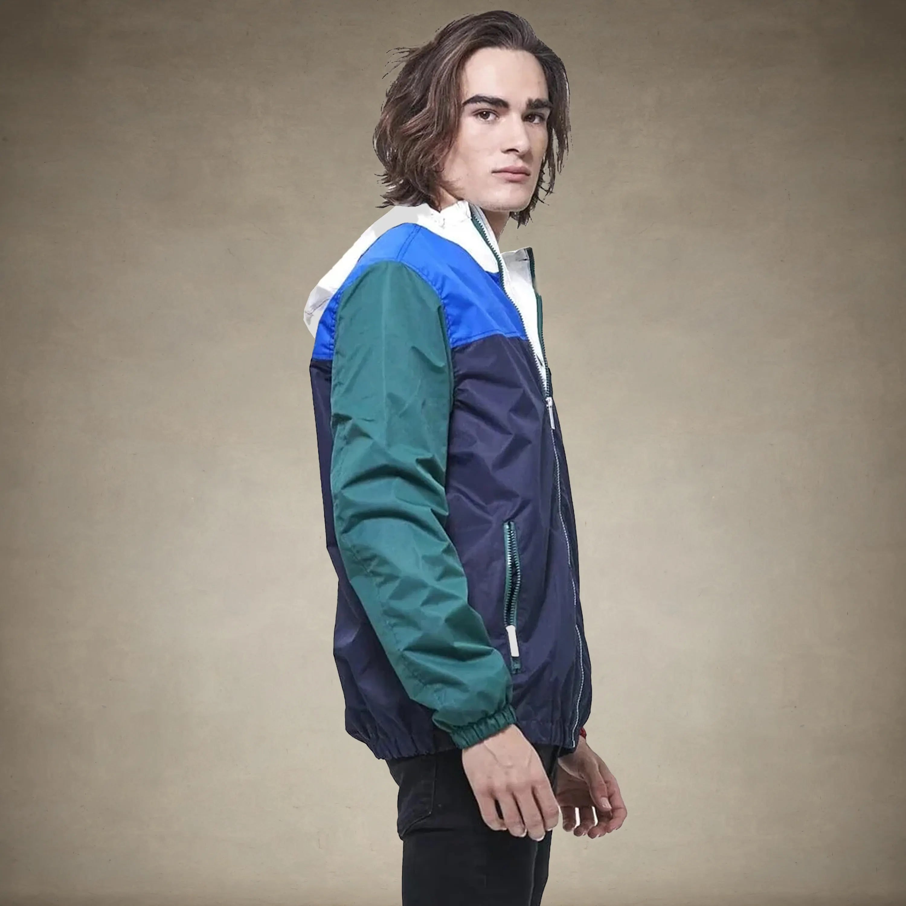 Men's Color Block Windbreaker Jacket - FINAL SALE