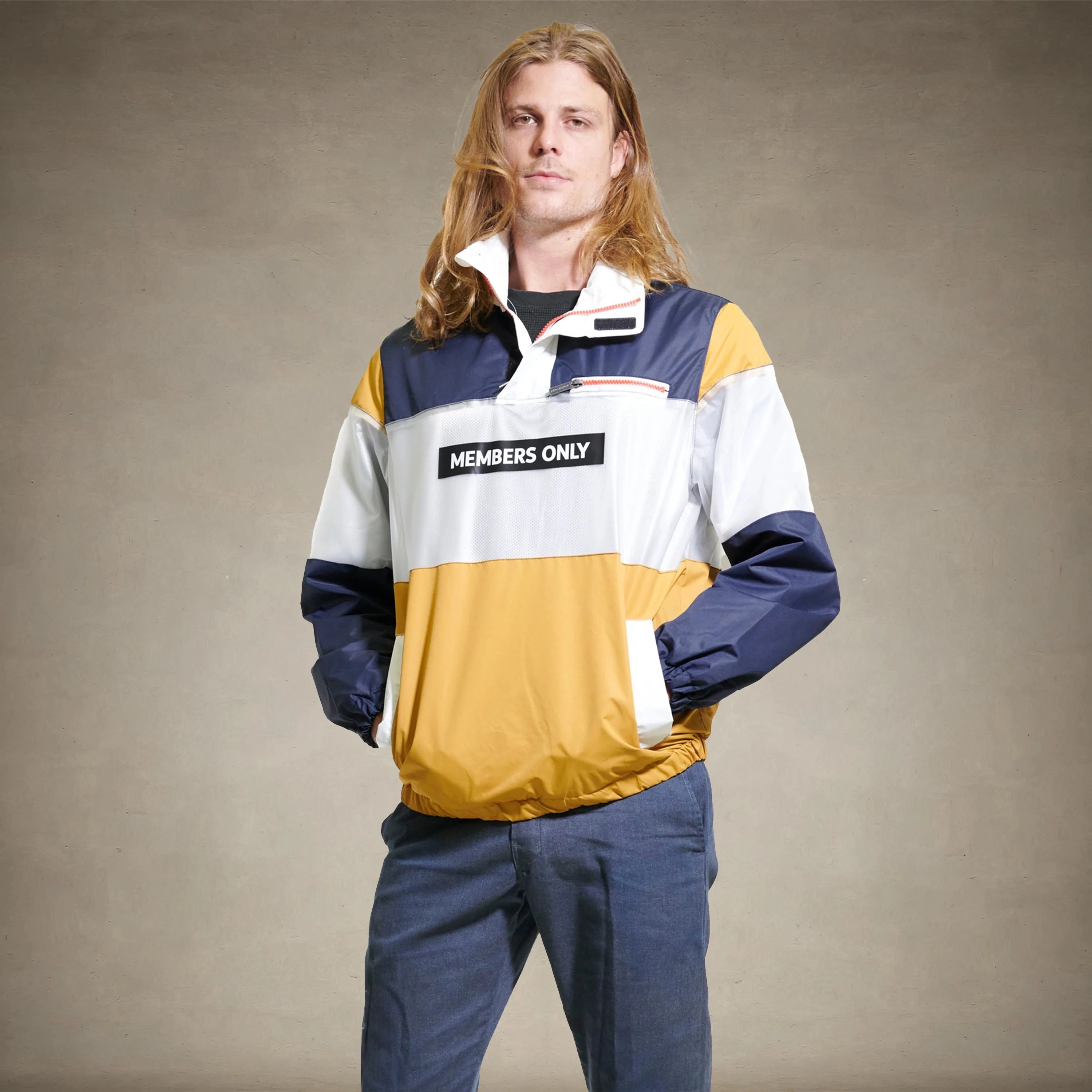 Men's Color and Translucent Block Jacket - FINAL SALE Men's Jackets Members Only® Navy Small