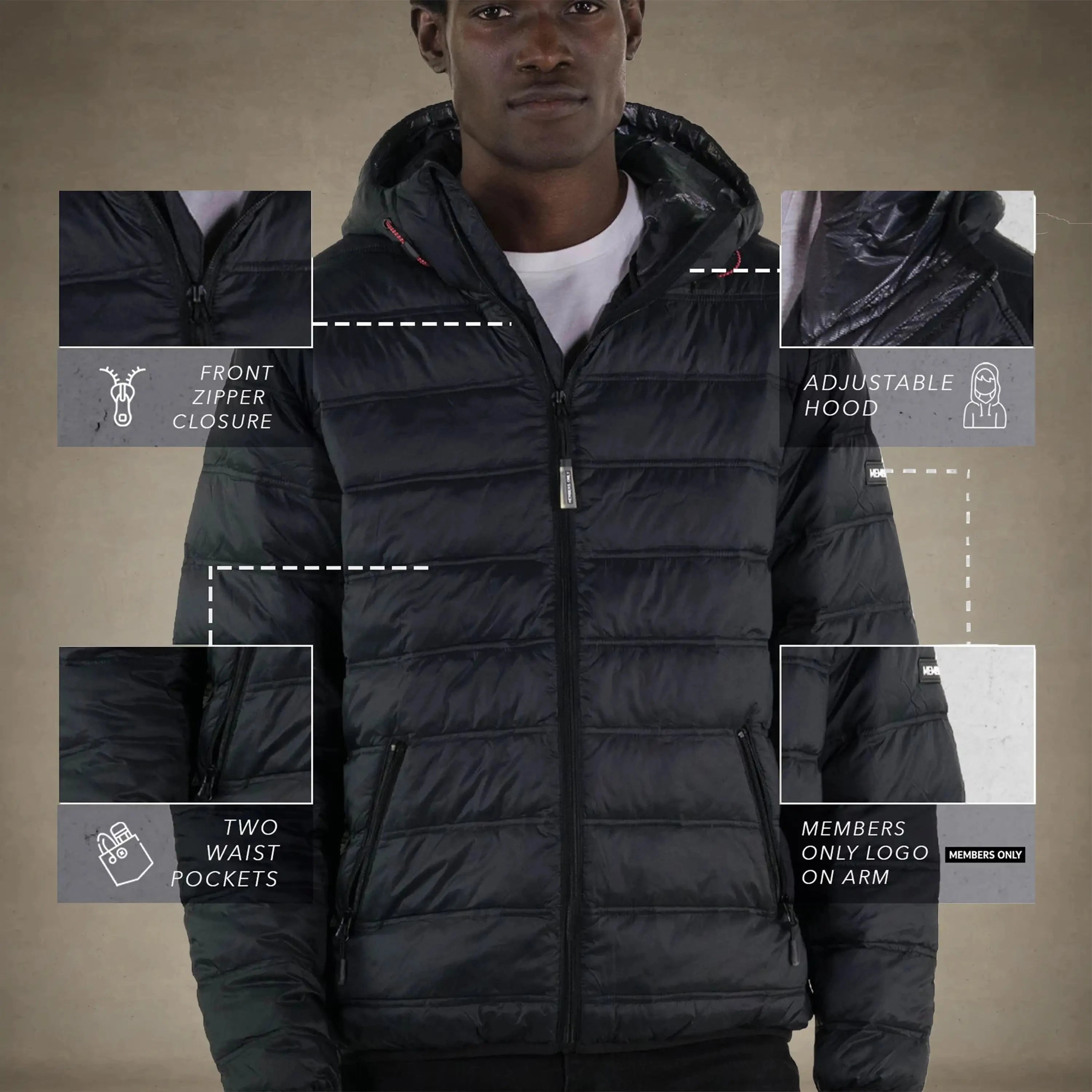 Men's Zip Front Puffer Jacket - FINAL SALE Men's Jackets Members Only®