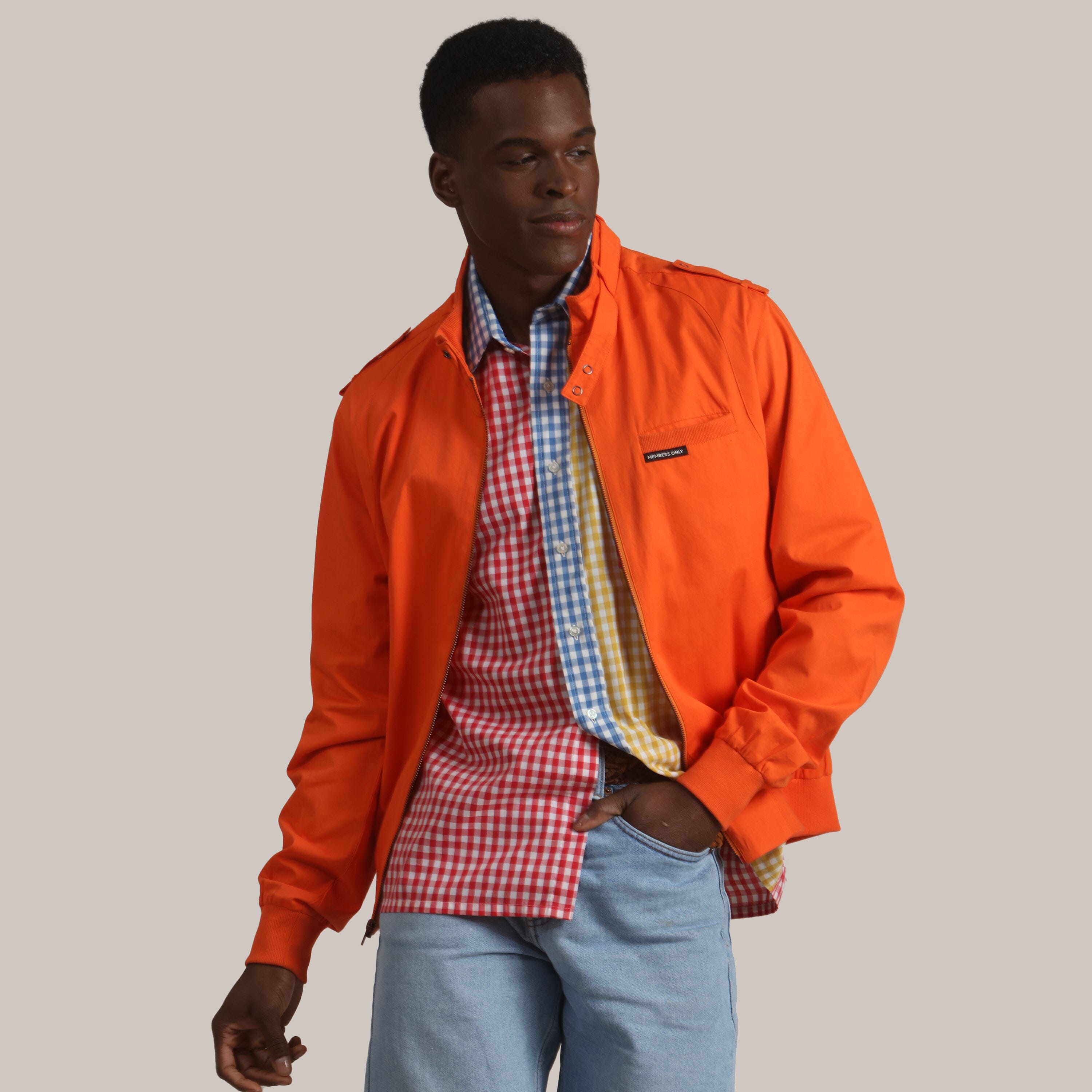 Men's Big & Tall Classic Iconic Racer Jacket (Slim Fit) Unisex Members Only 