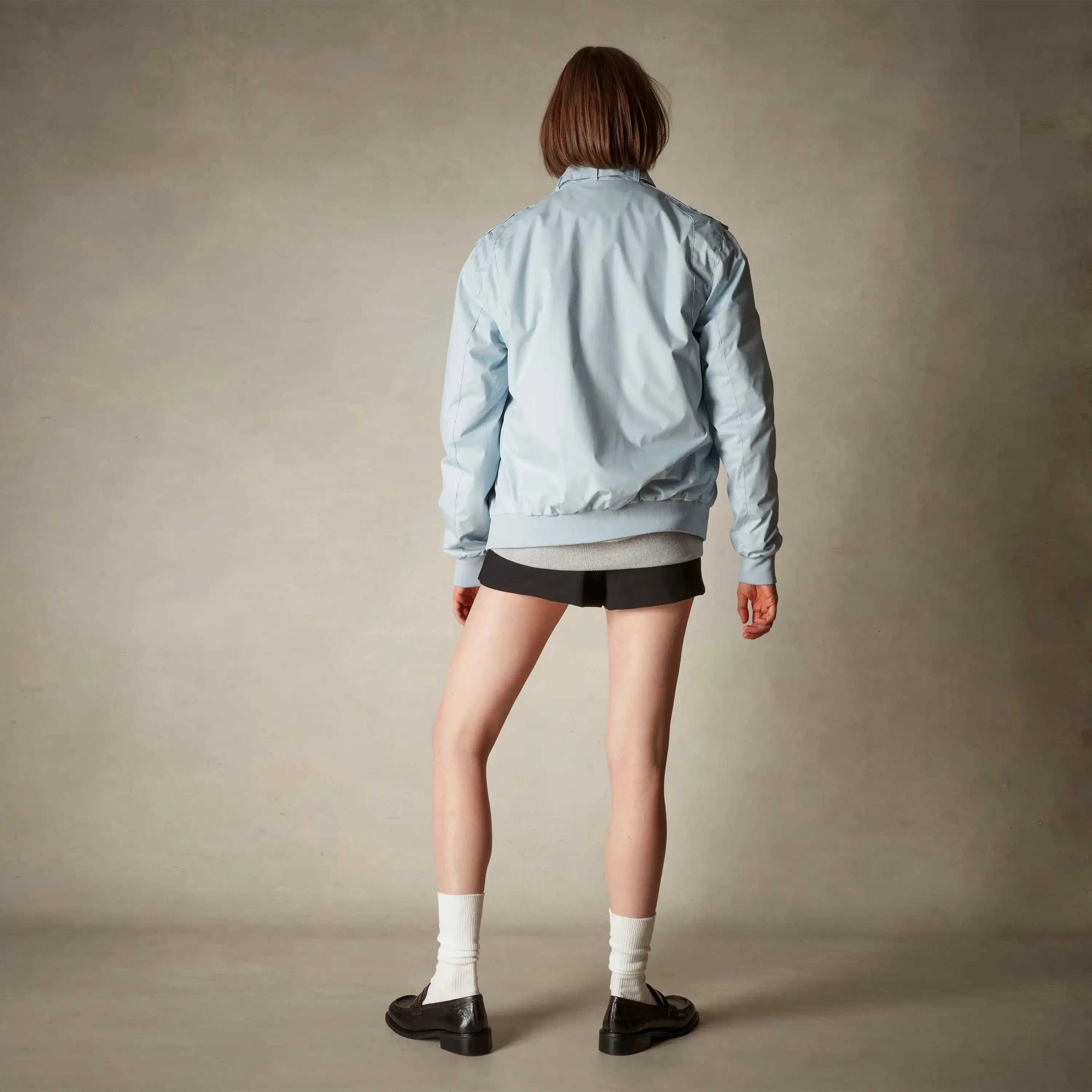 members only oversized racer jacket for women dusty sky small