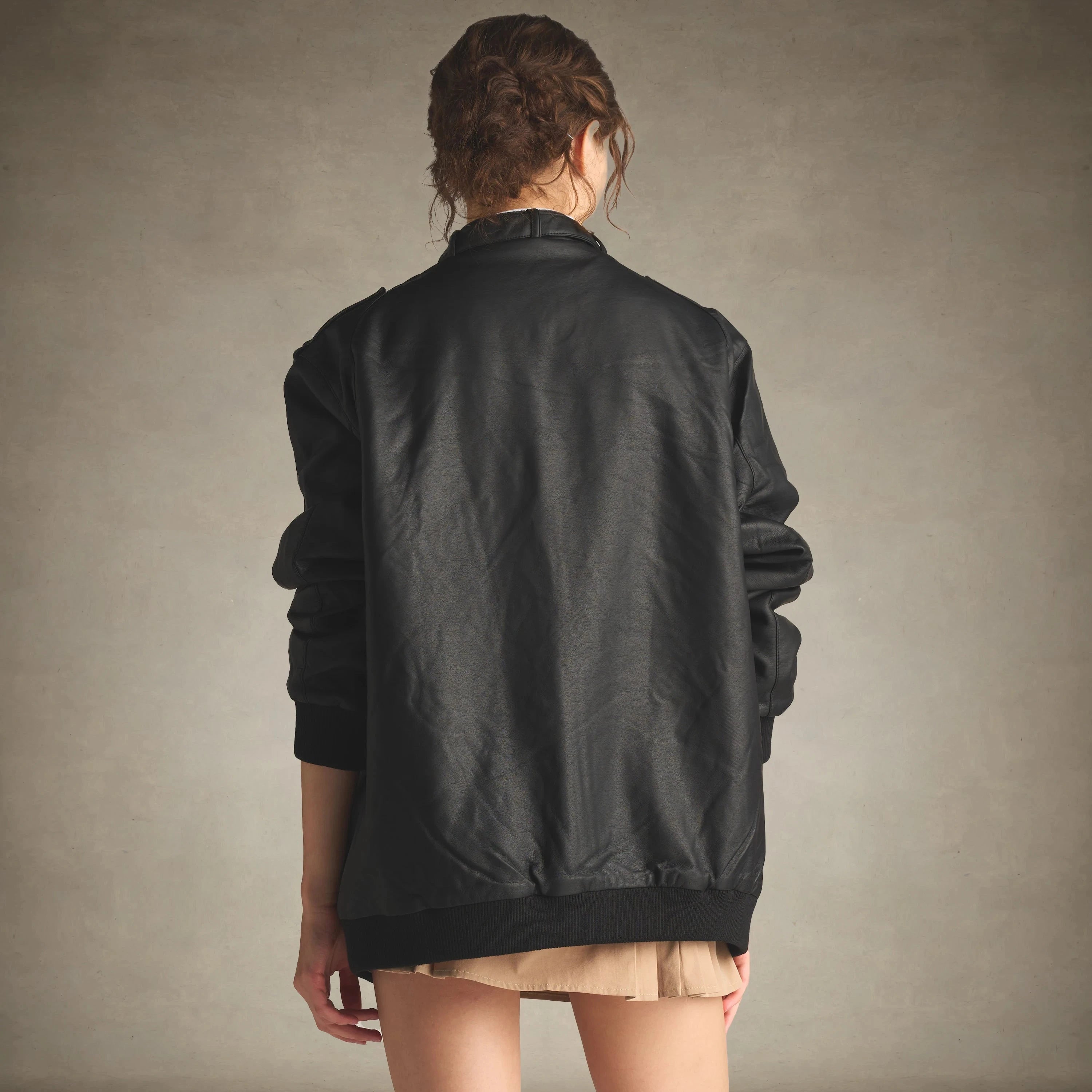 members only black faux leather iconic racer jacket for women small