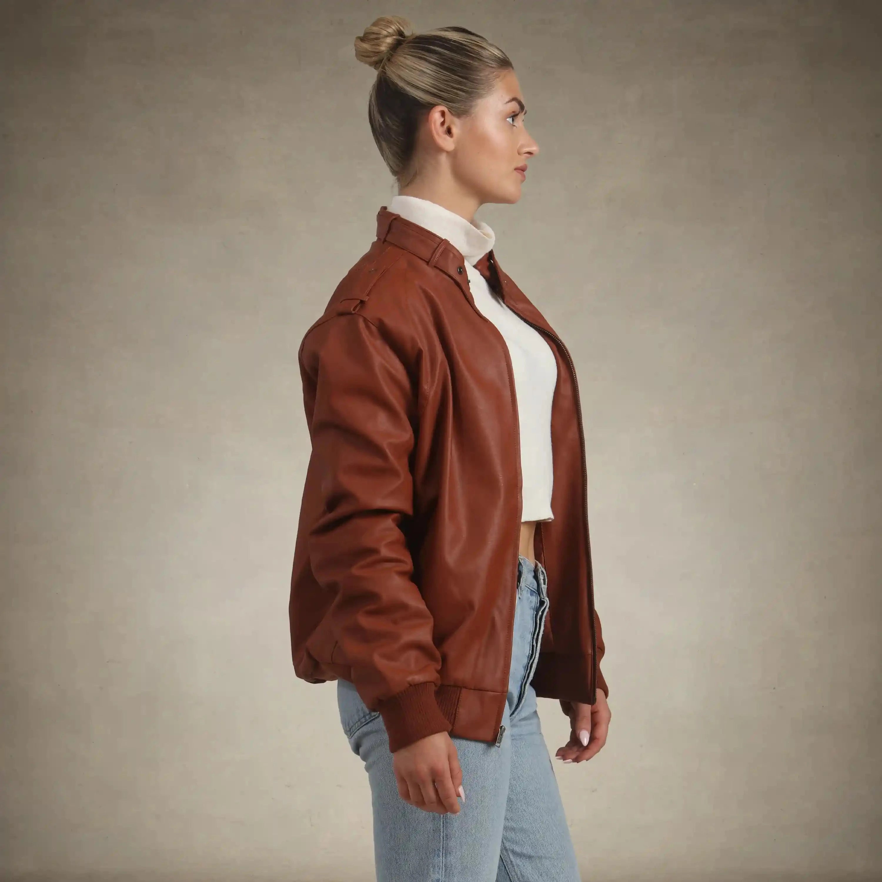 Women's Faux Leather Iconic Racer Oversized Jacket Women's Iconic Jacket Members Only®