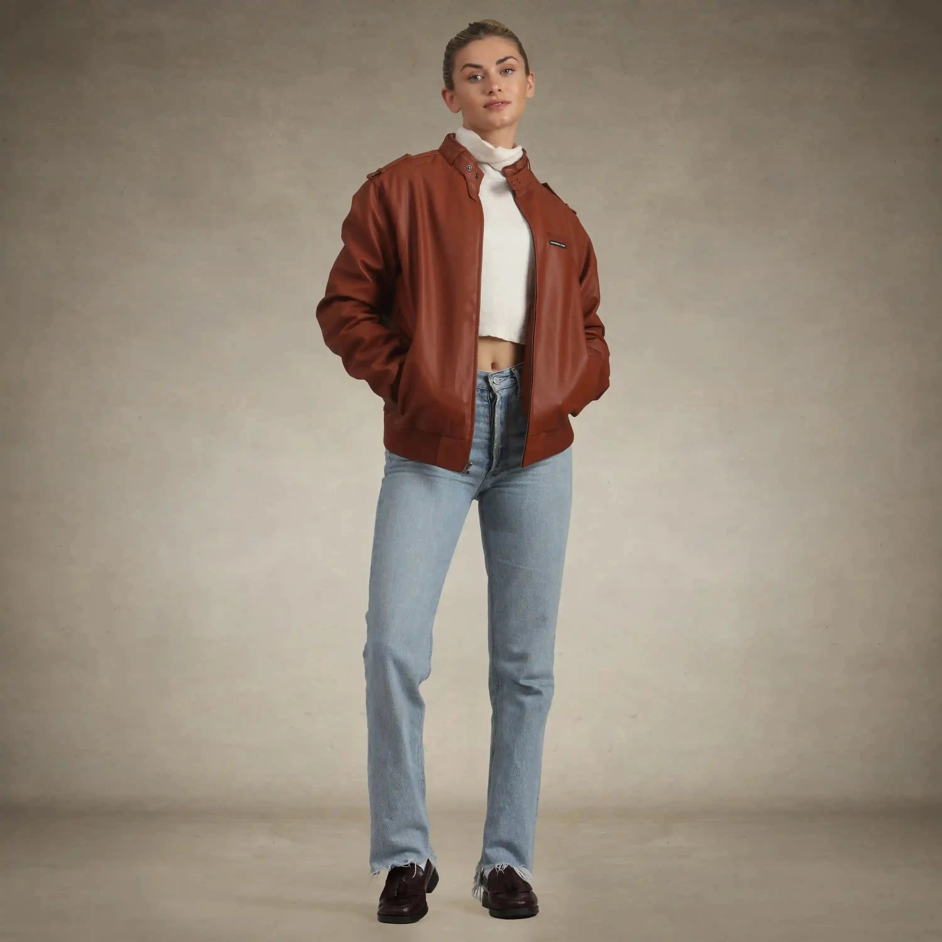 Women's Faux Leather Iconic Racer Oversized Jacket Women's Iconic Jacket Members Only®