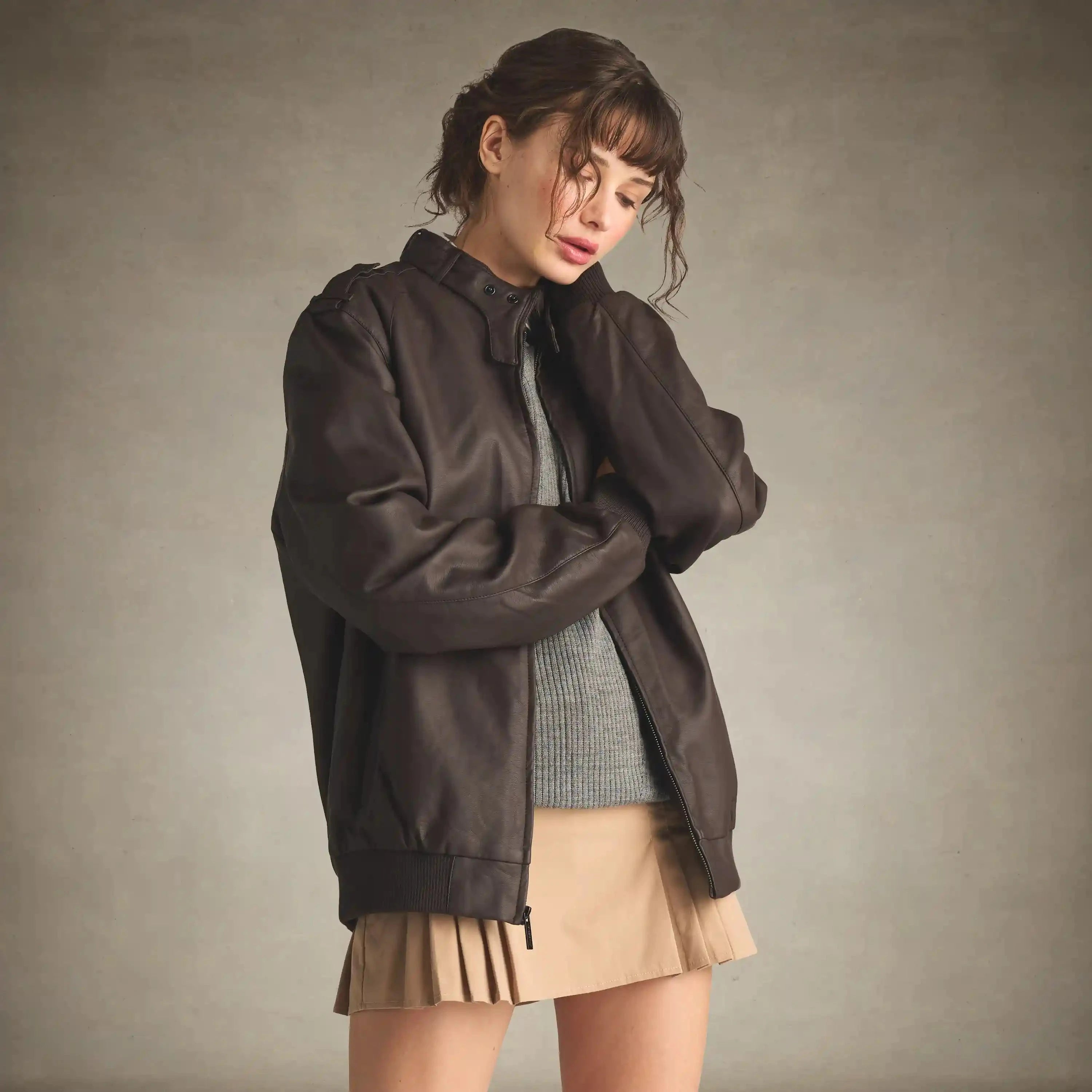 Women's Faux Leather Iconic Racer Oversized Jacket Women's Iconic Jacket Members Only®