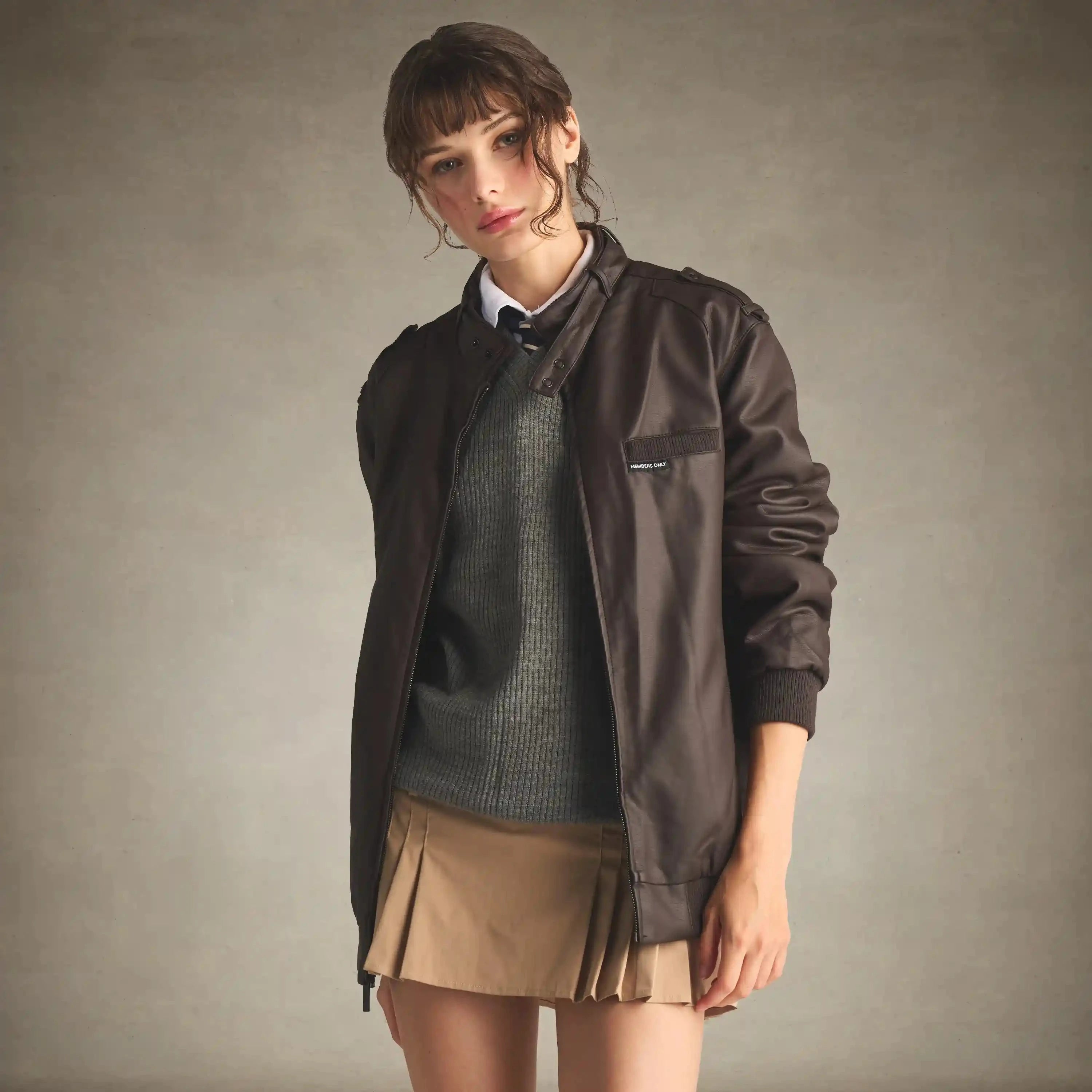 Women's Faux Leather Iconic Racer Oversized Jacket Women's Iconic Jacket Members Only®