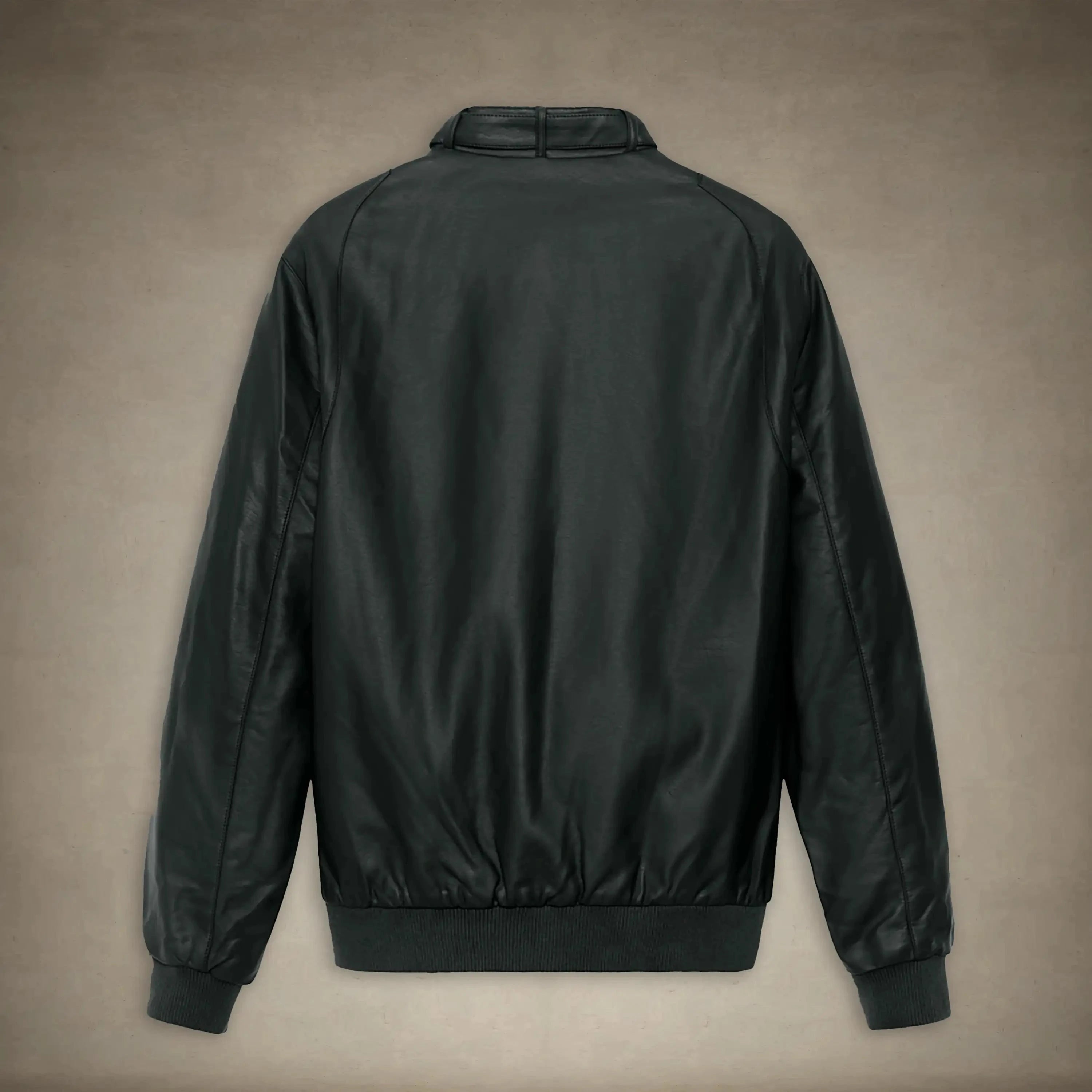 members only black faux leather iconic racer jacket men small