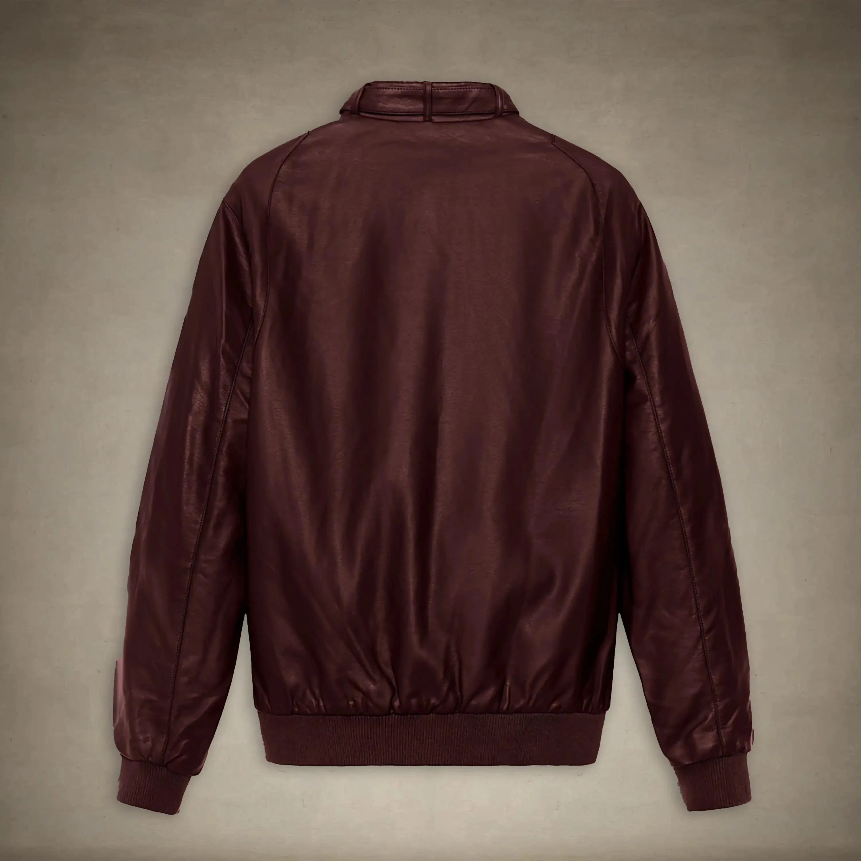 members only faux leather iconic racer jacket mens burgundy