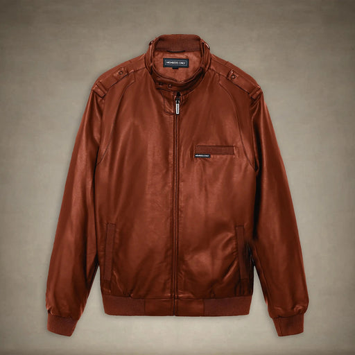 members only faux leather jacket mens small