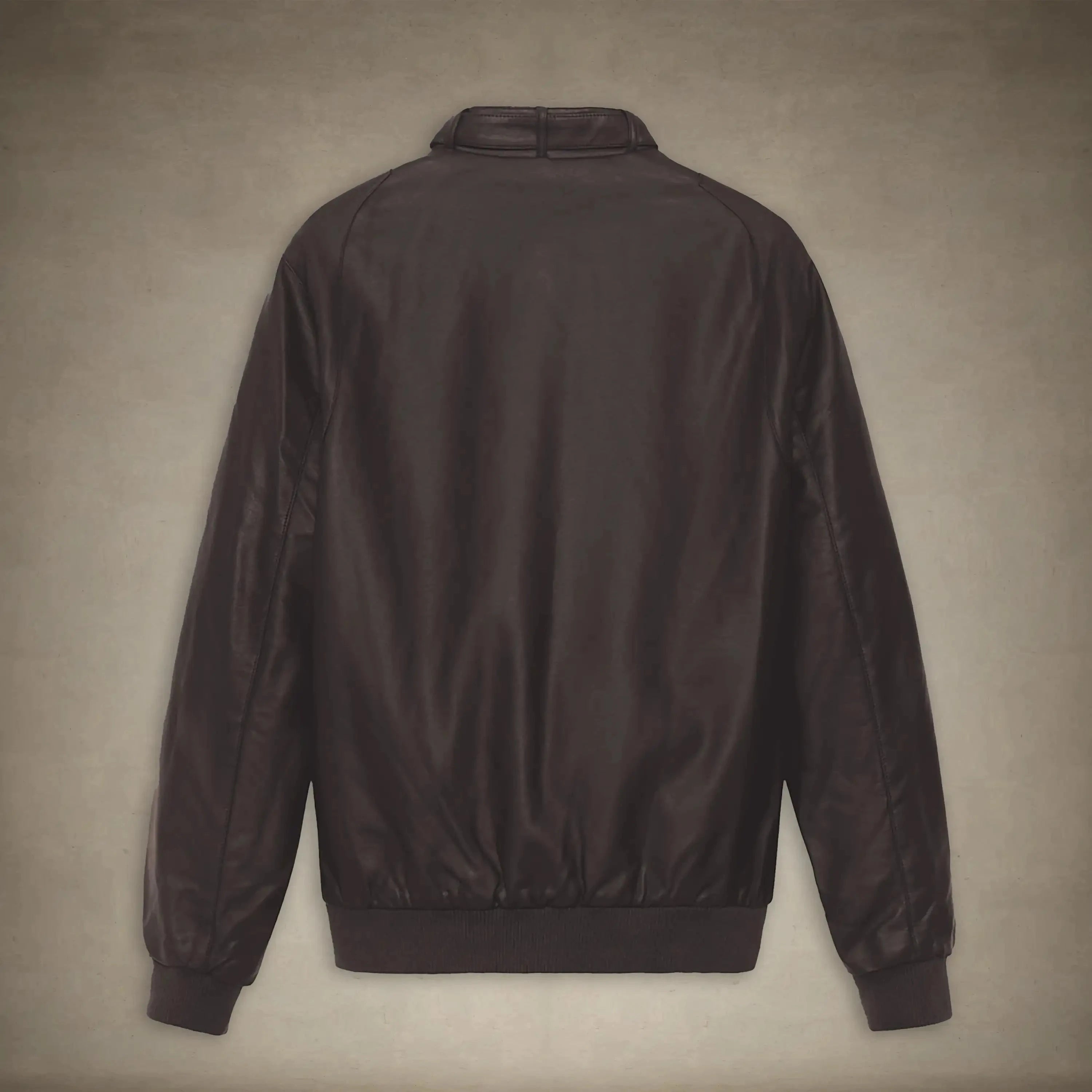 members only dark brown faux leather iconic racer jacket mens small