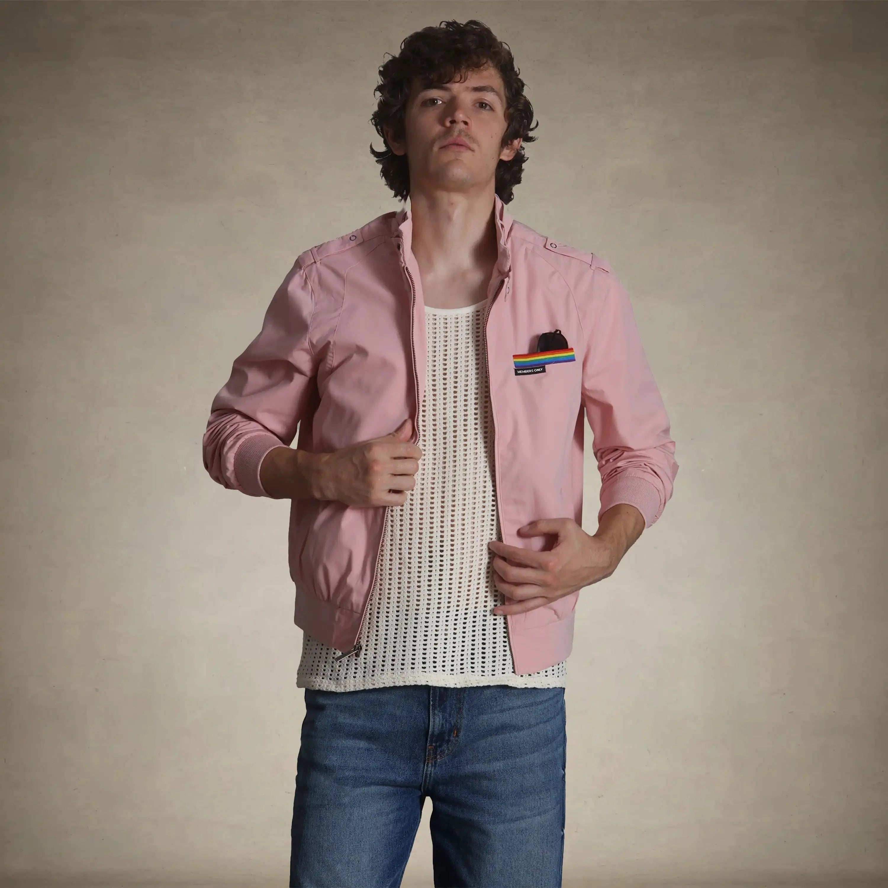 BOBBI Iconic Racer Jacket Men's Iconic Jacket Members Only® Light Pink X-Small