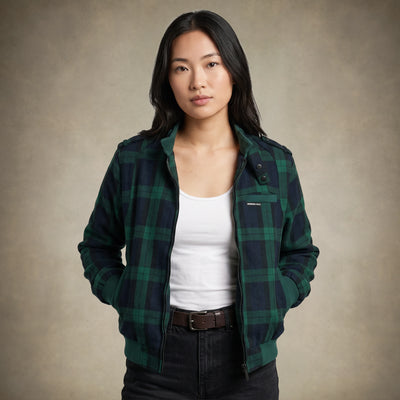 Women’s wool iconic racer jacket green