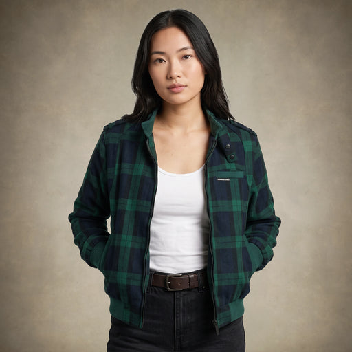 Women’s wool iconic racer jacket green