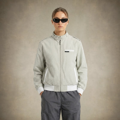Women's Oversized Seersucker Iconic Racer Jacket
