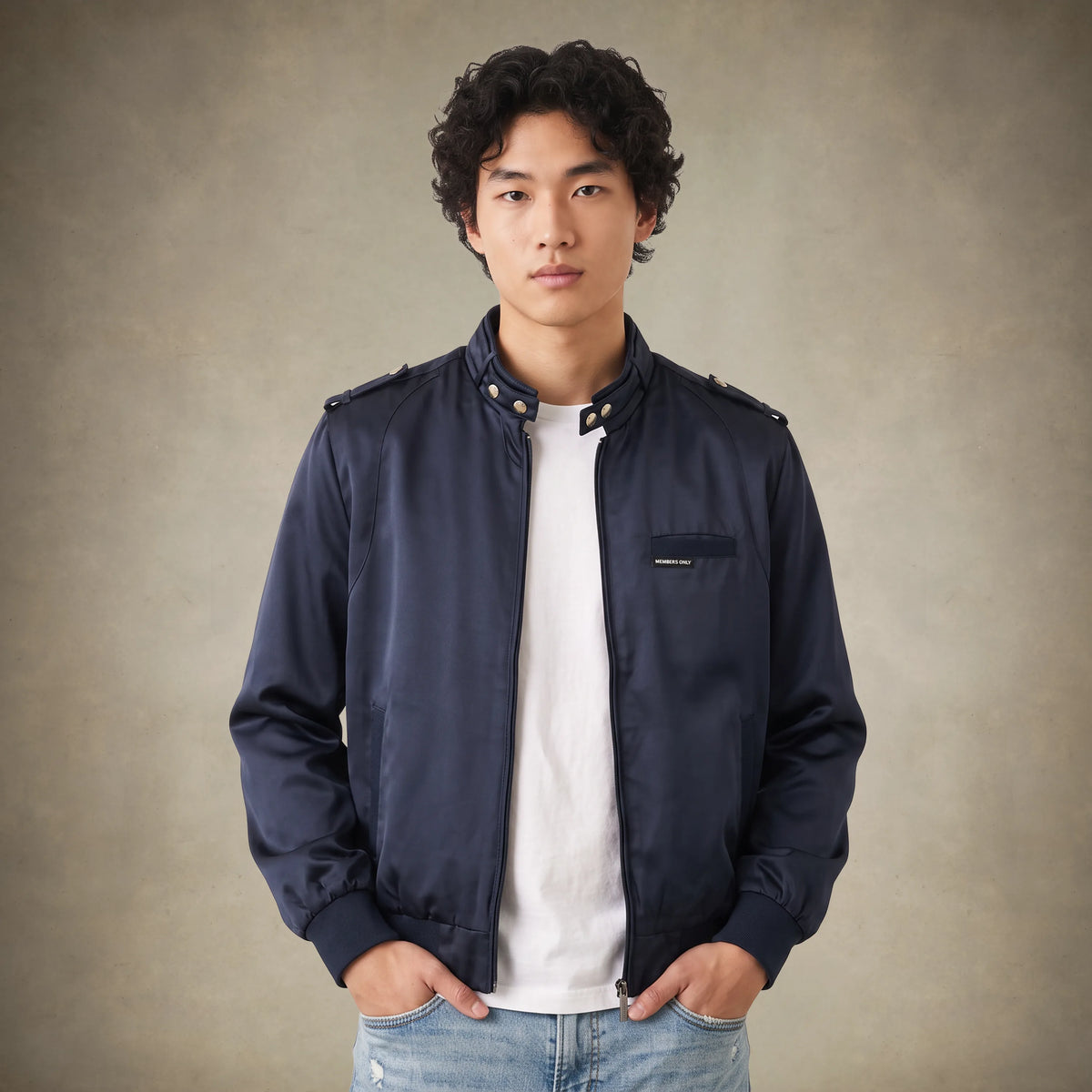 Men's Classic Satin Iconic Racer Jacket