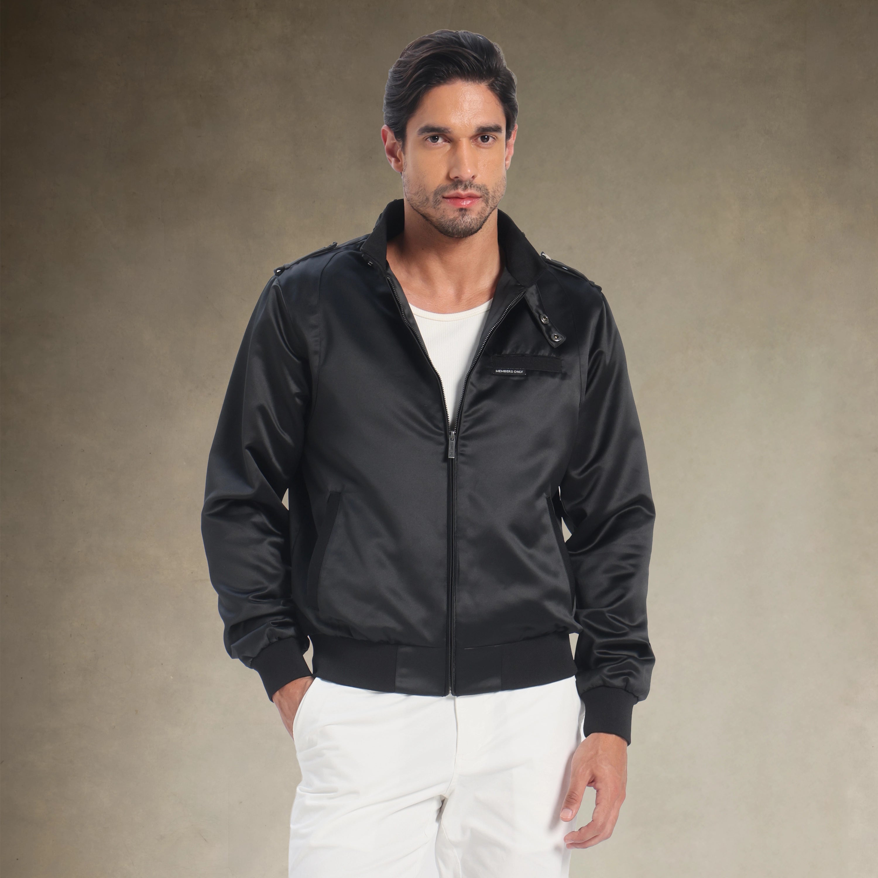Men's Classic Satin Iconic Racer Jacket