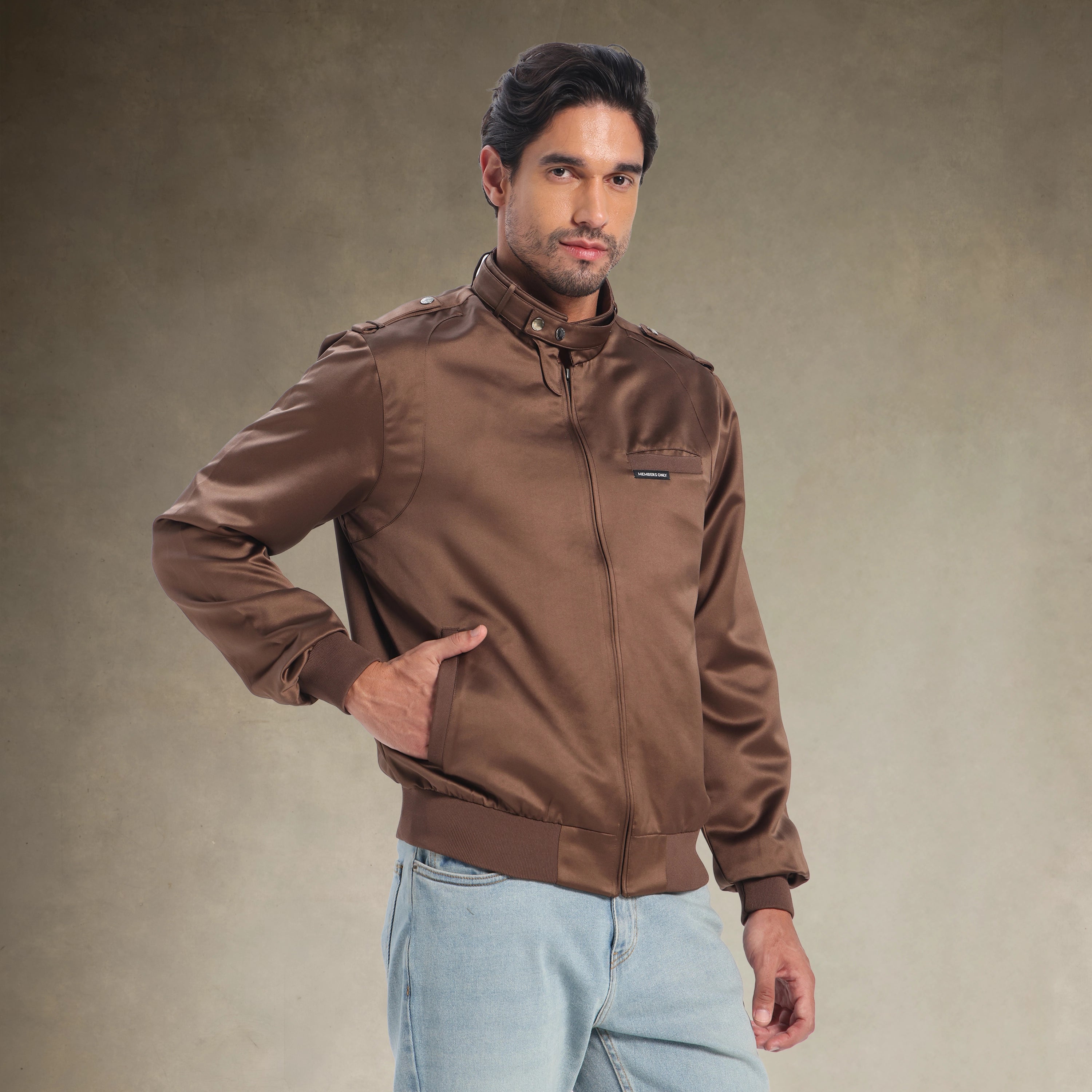 Men's Classic Satin Iconic Racer Jacket