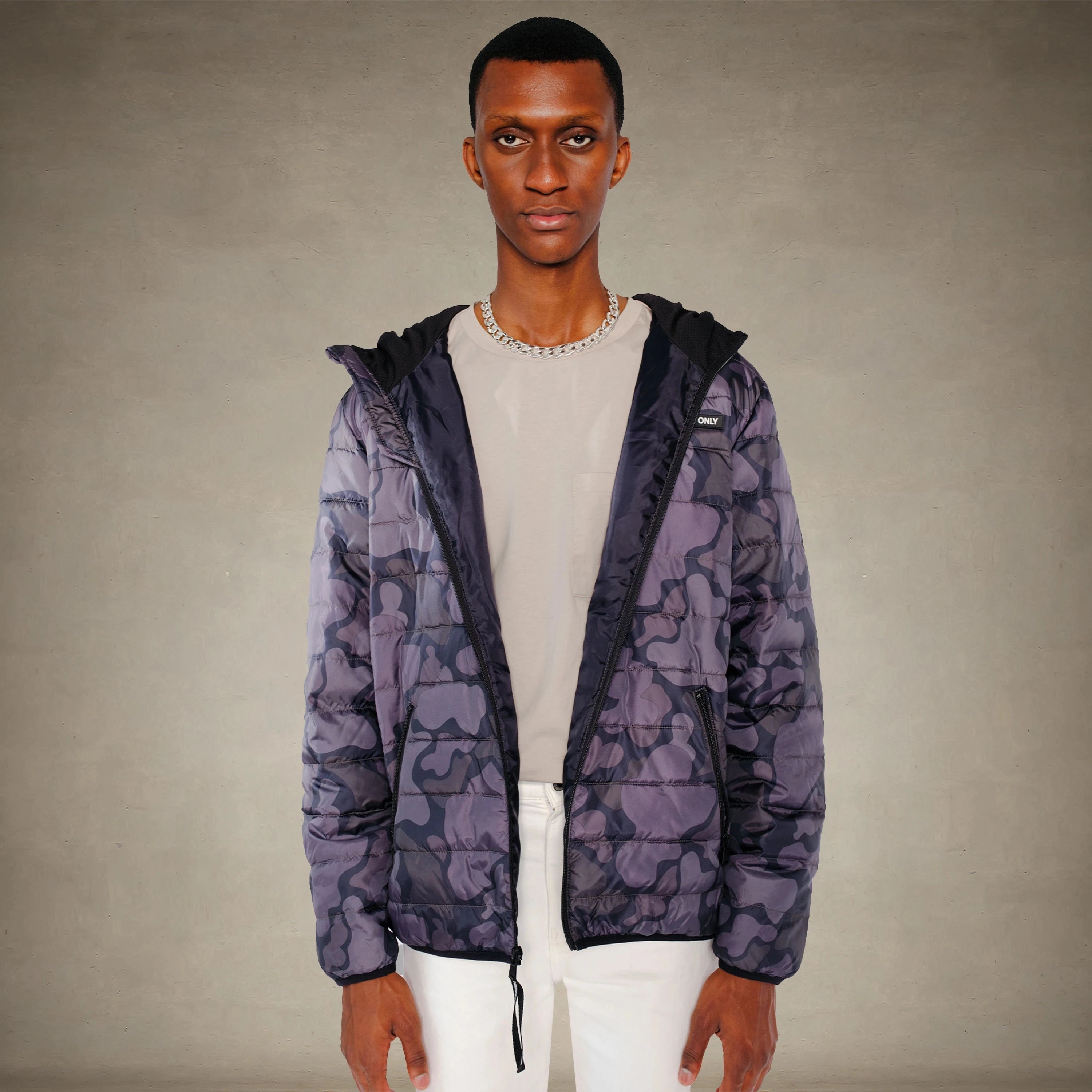 Men's Solid Packable Jacket - FINAL SALE Men's Jackets Members Only® Black Camo Small