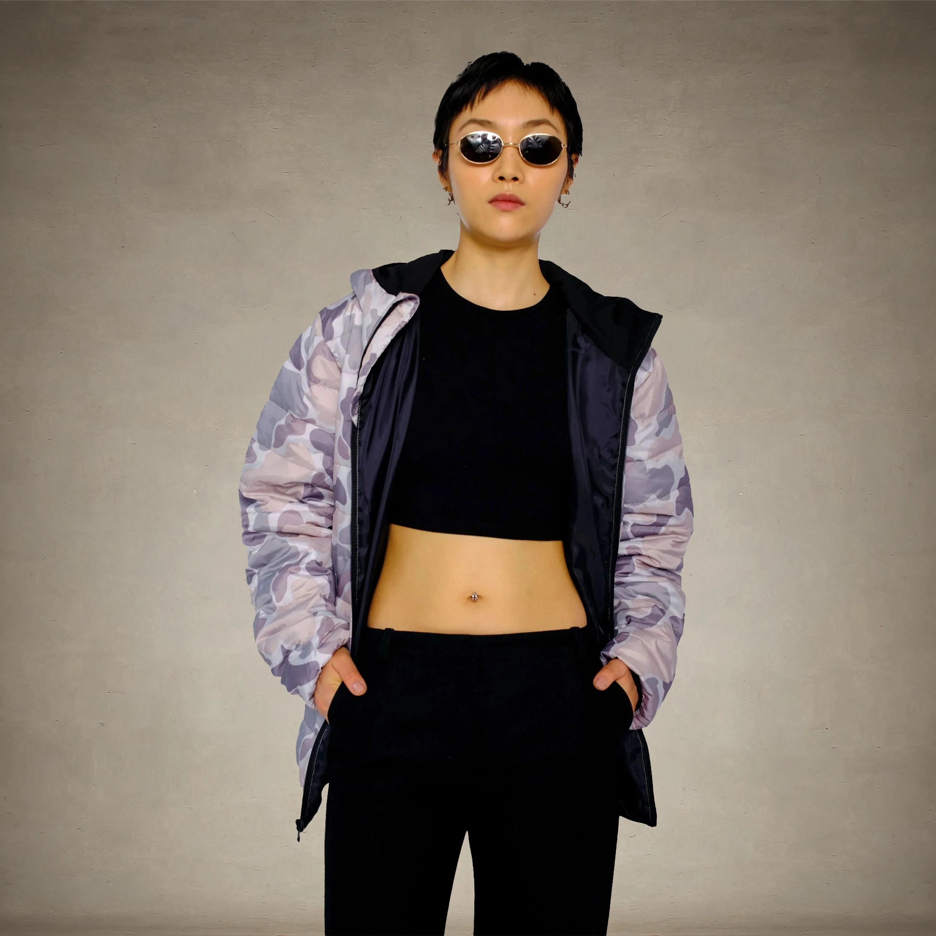 Women's Solid Packable Oversized Jacket - FINAL SALE Womens Jacket Members Only® Camo Small