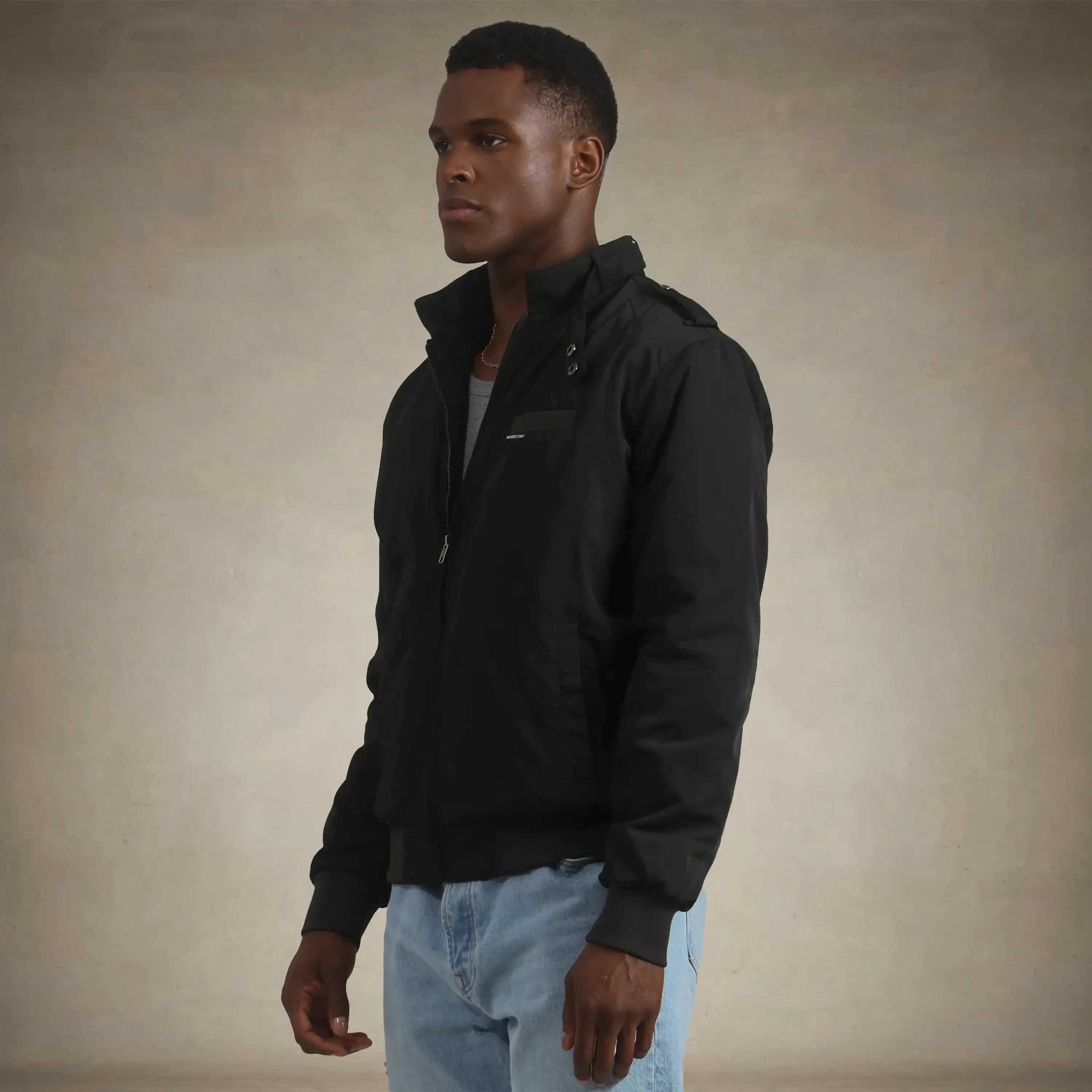 men's iconic racer quilted lining jacket small black