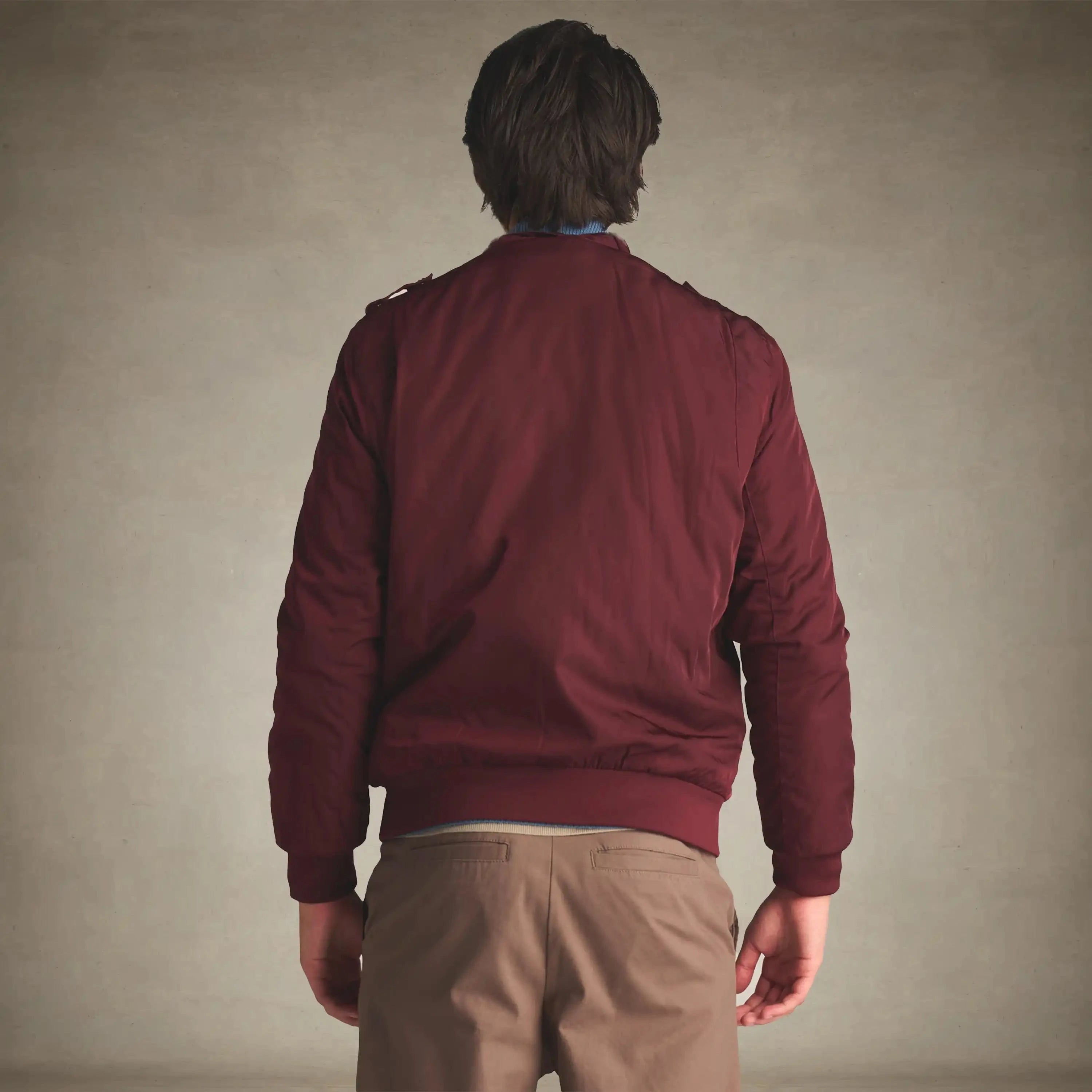 men's Iconic racer quilted lining jackets small burgundy