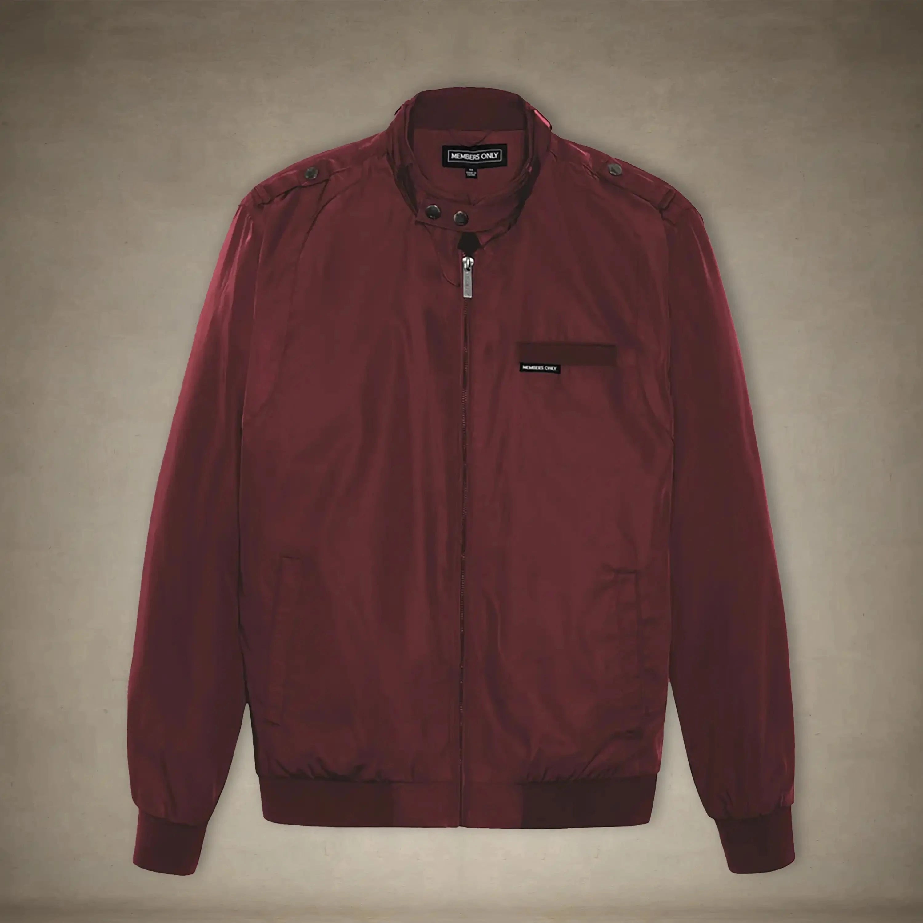 members only iconic racer quilted lining jacket for men small burgundy