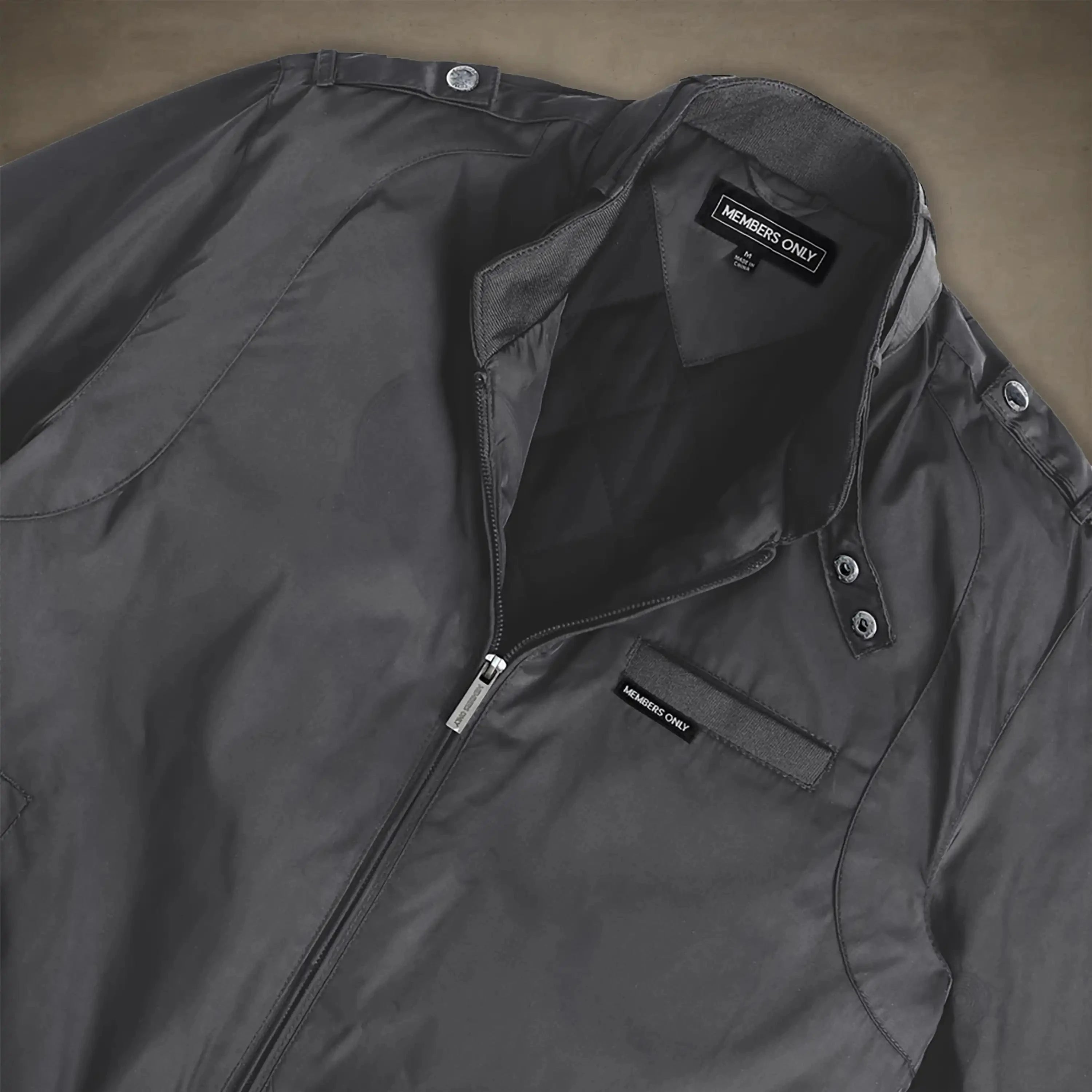 members only iconic racer quilted lining jacket for men small charcoal