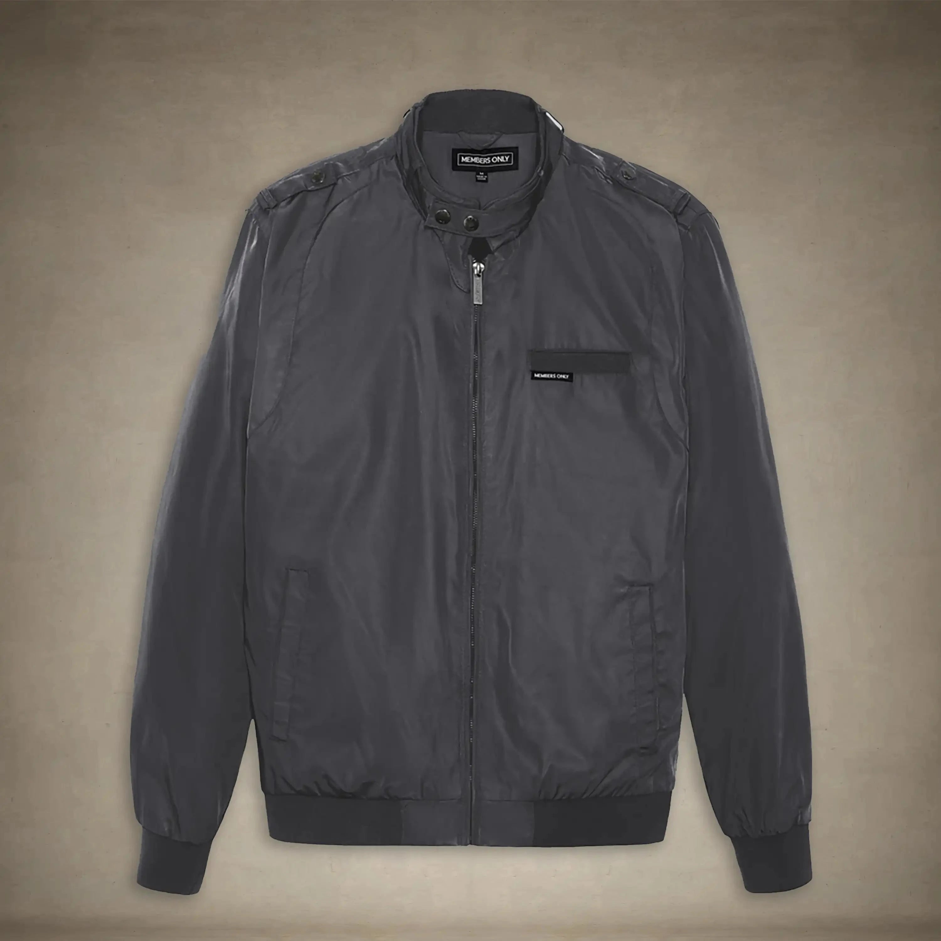 members only iconic racer quilted lining jacket for men small charcoal