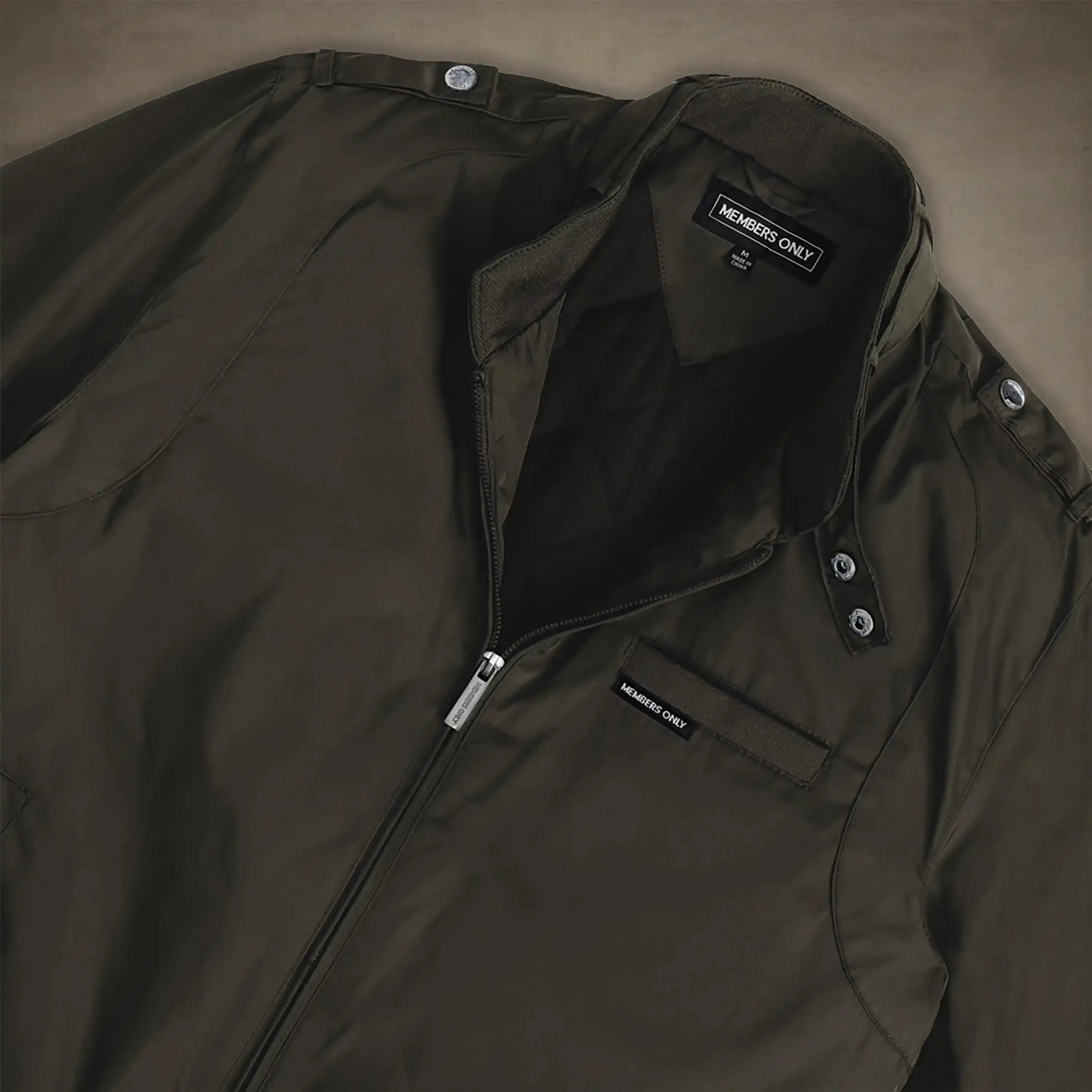 members only quilted iconic racer jackets for men small dark green