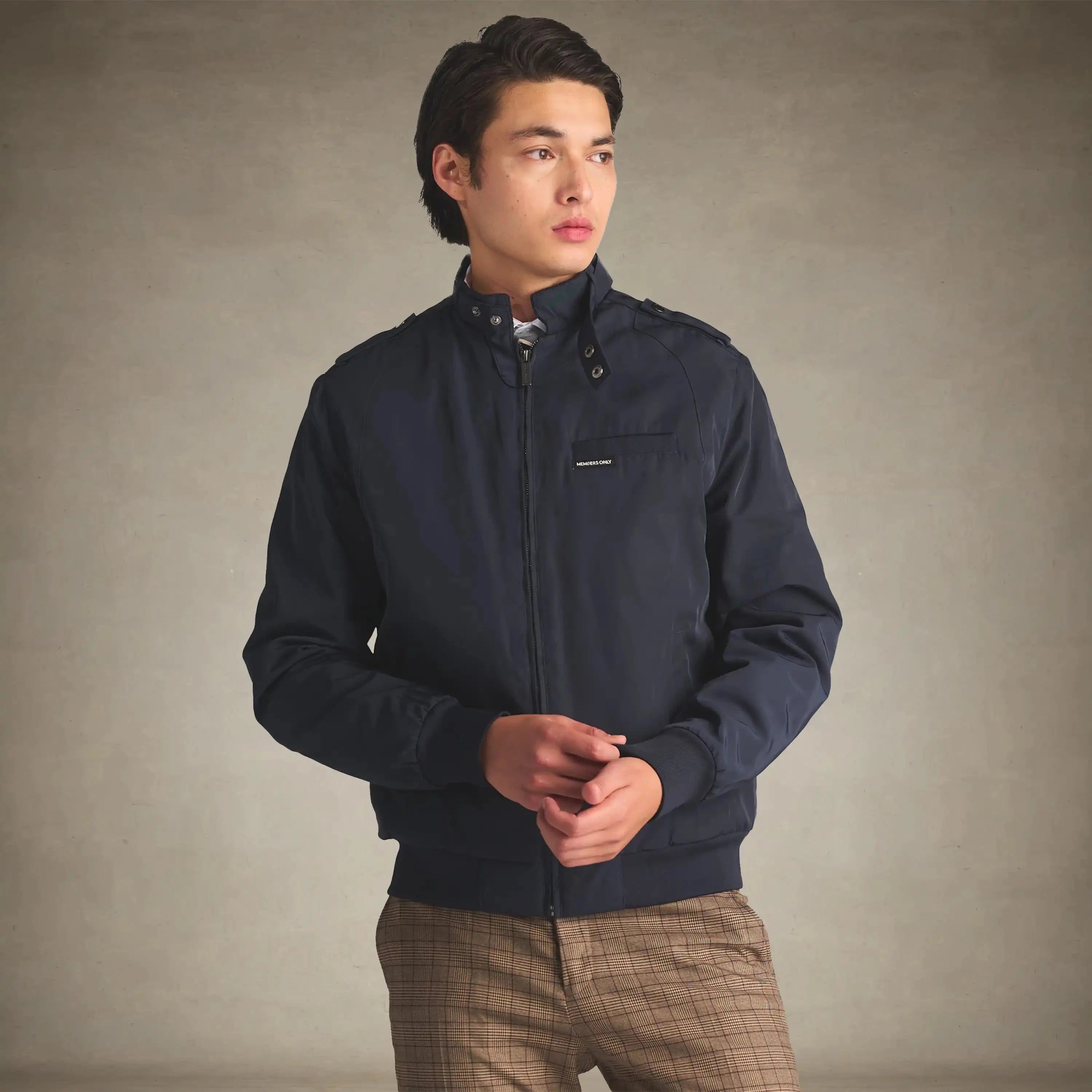 men's iconic racer quilted lining jacket small navy
