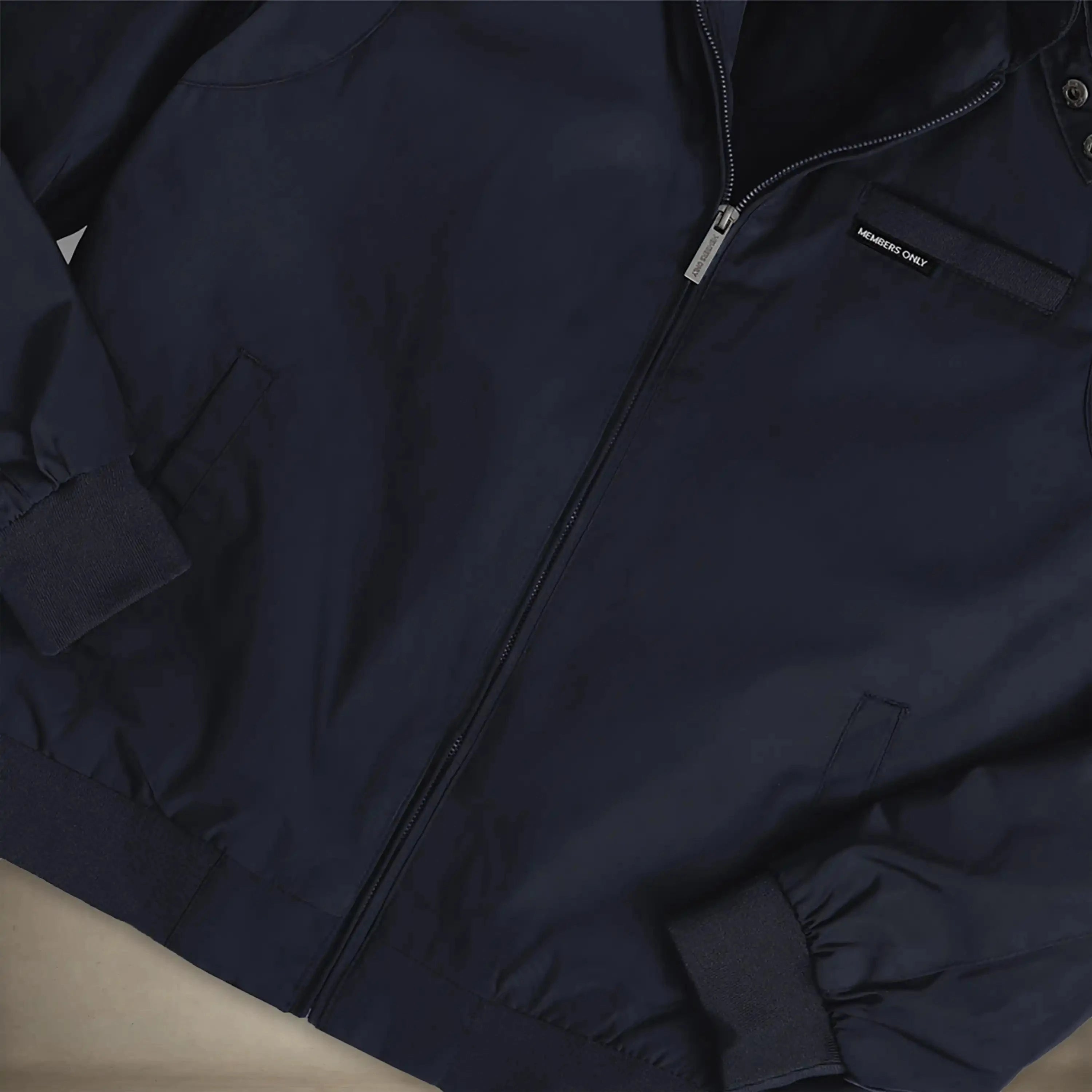 members only men's iconic racer quilted lining jacket small navy