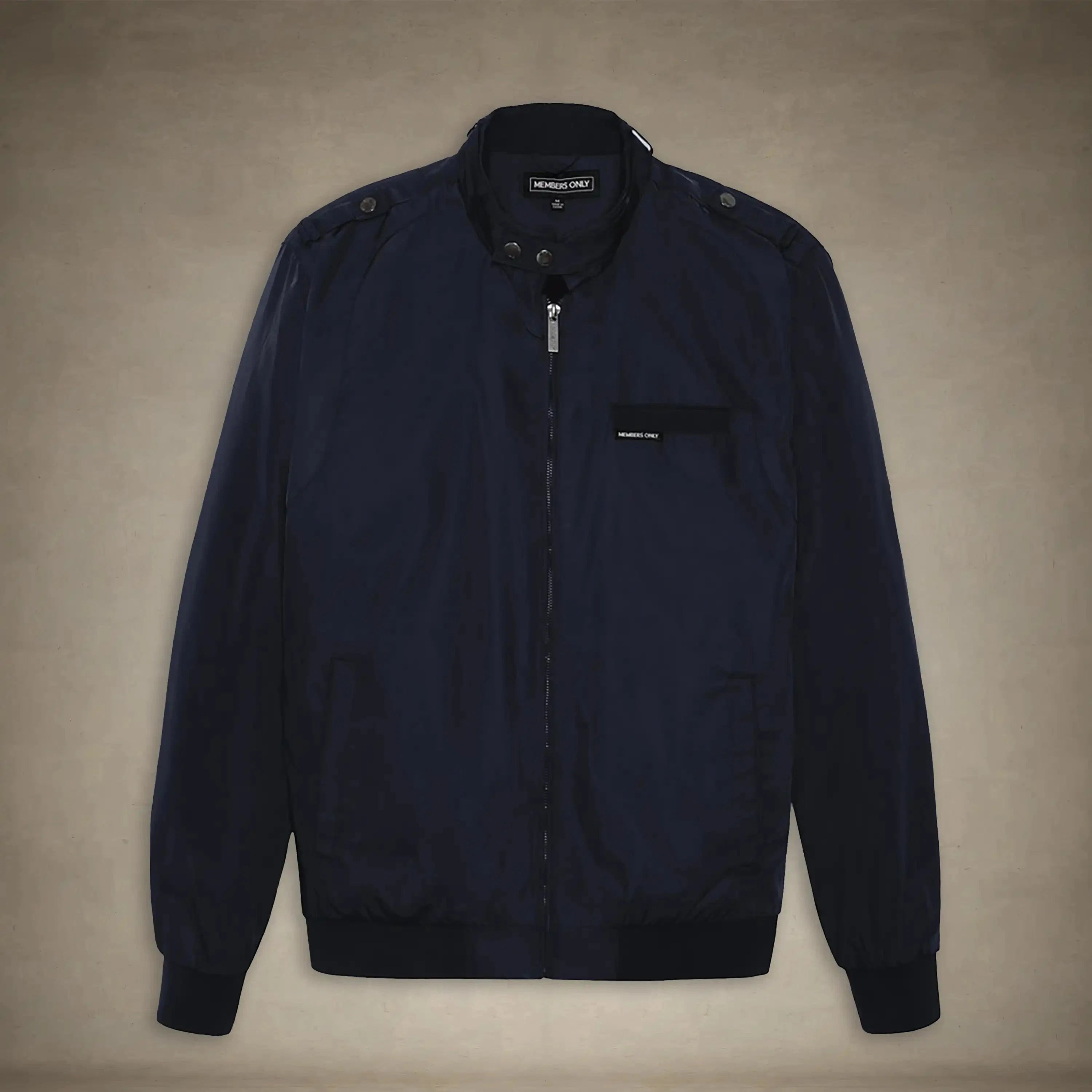 members only men's iconic racer quilted lining jacket small navy