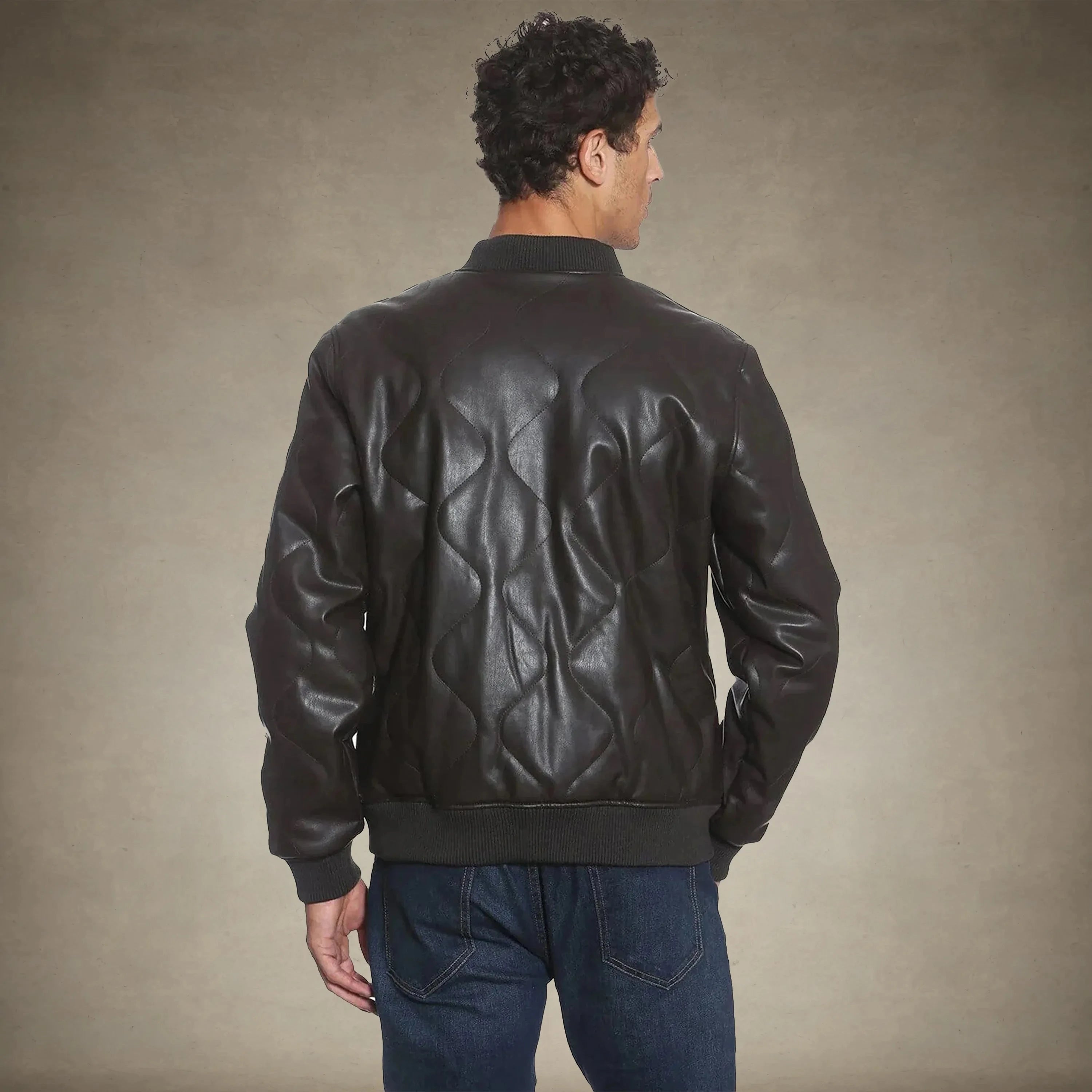 Men's Faux Leather Oval Quilted Bomber Jacket - FINAL SALE Men's Jackets Members Only®