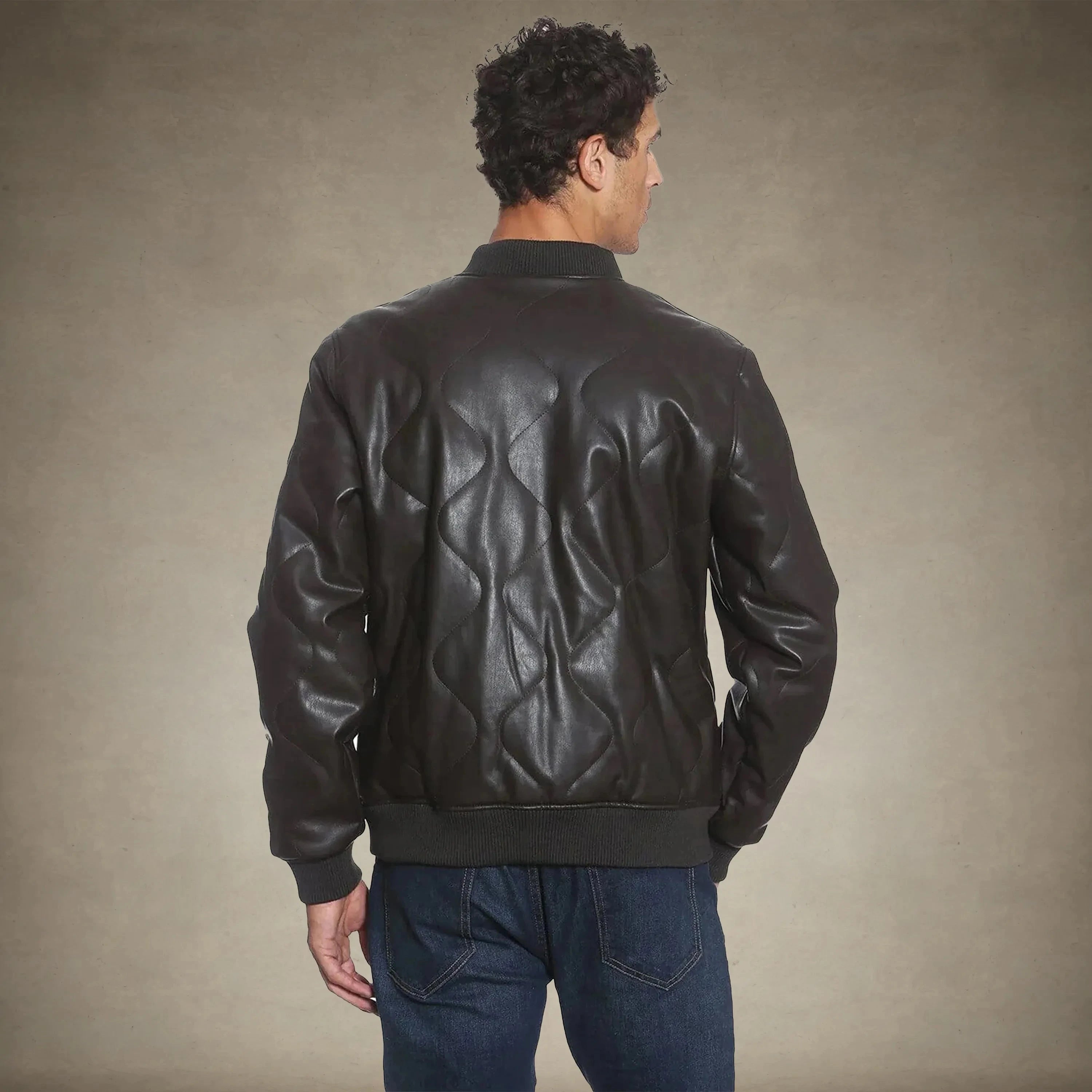 Men's Faux Leather Oval Quilted Bomber Jacket - FINAL SALE Men's Jackets Members Only®