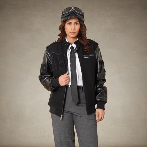 members only black varsity jacket