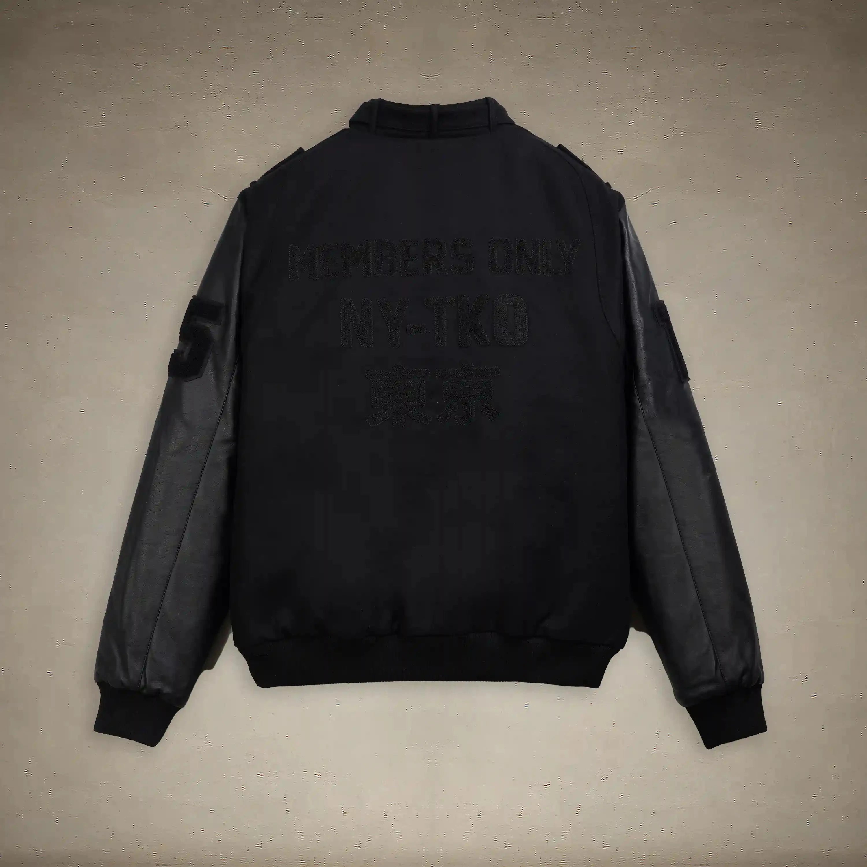 black varsity jacket men