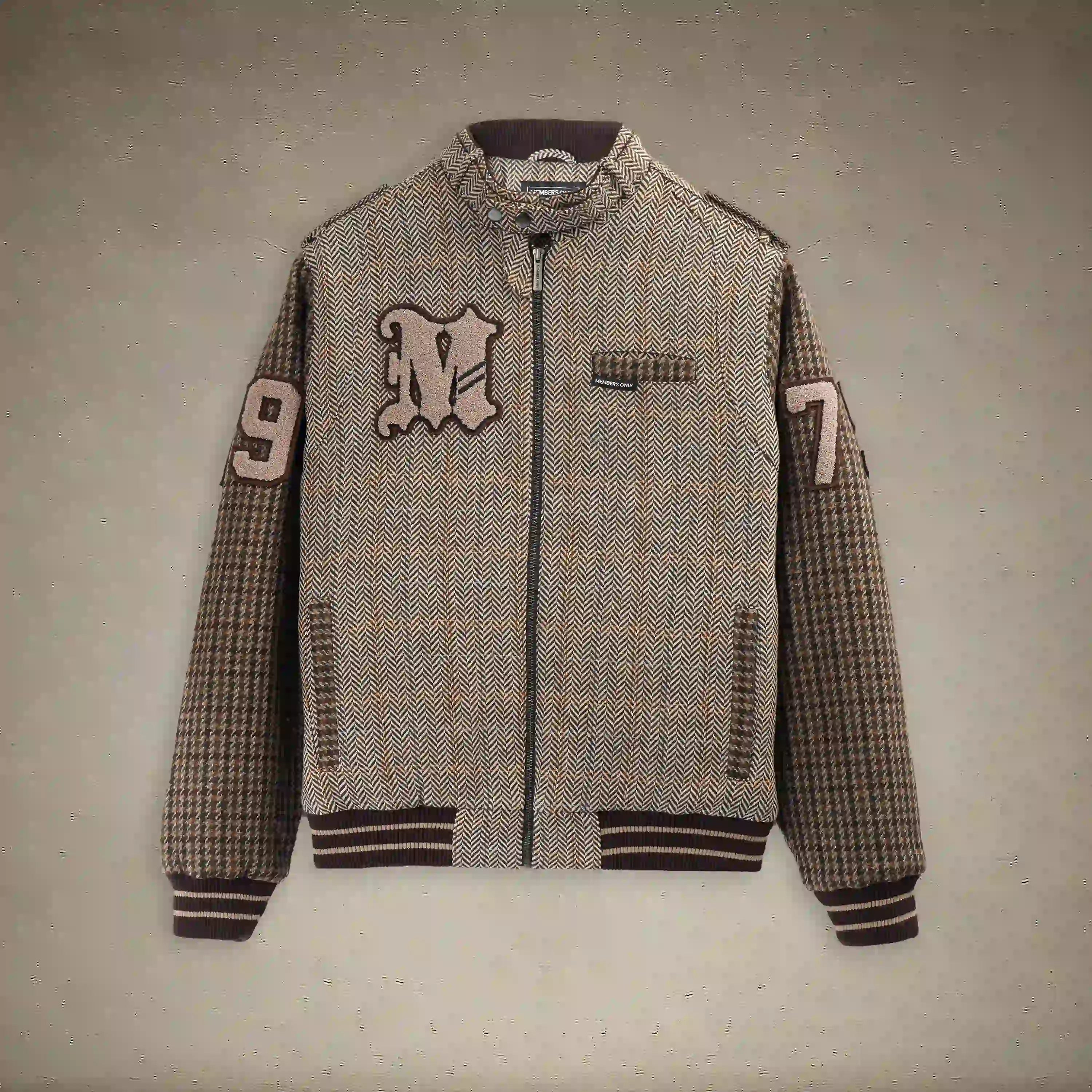 Women's Oversized Tweed Varsity Jacket