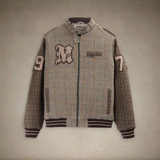 Women's Oversized Tweed Varsity Jacket